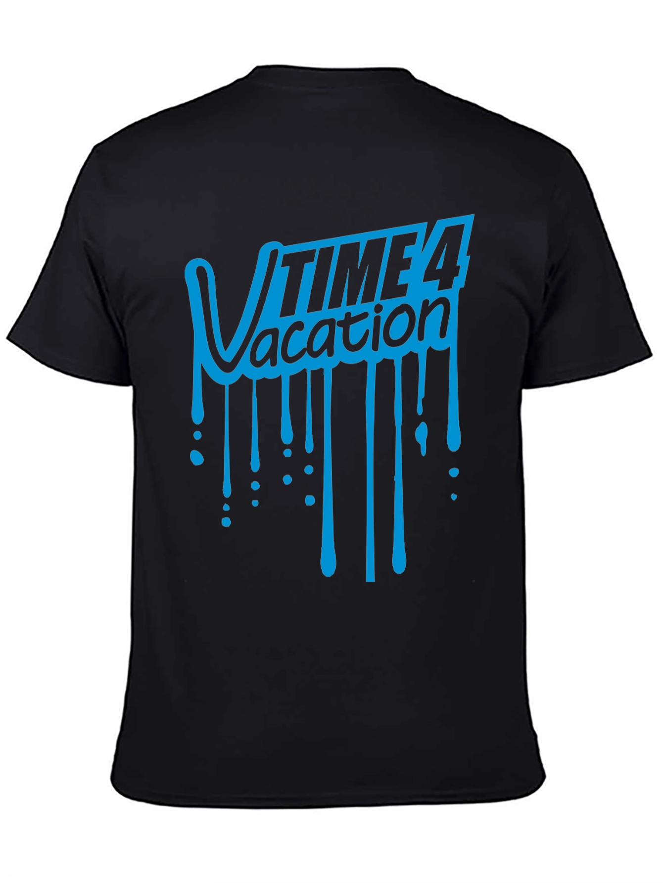 Time 4 Vacation Graphic T-Shirt - Black Cotton Tee