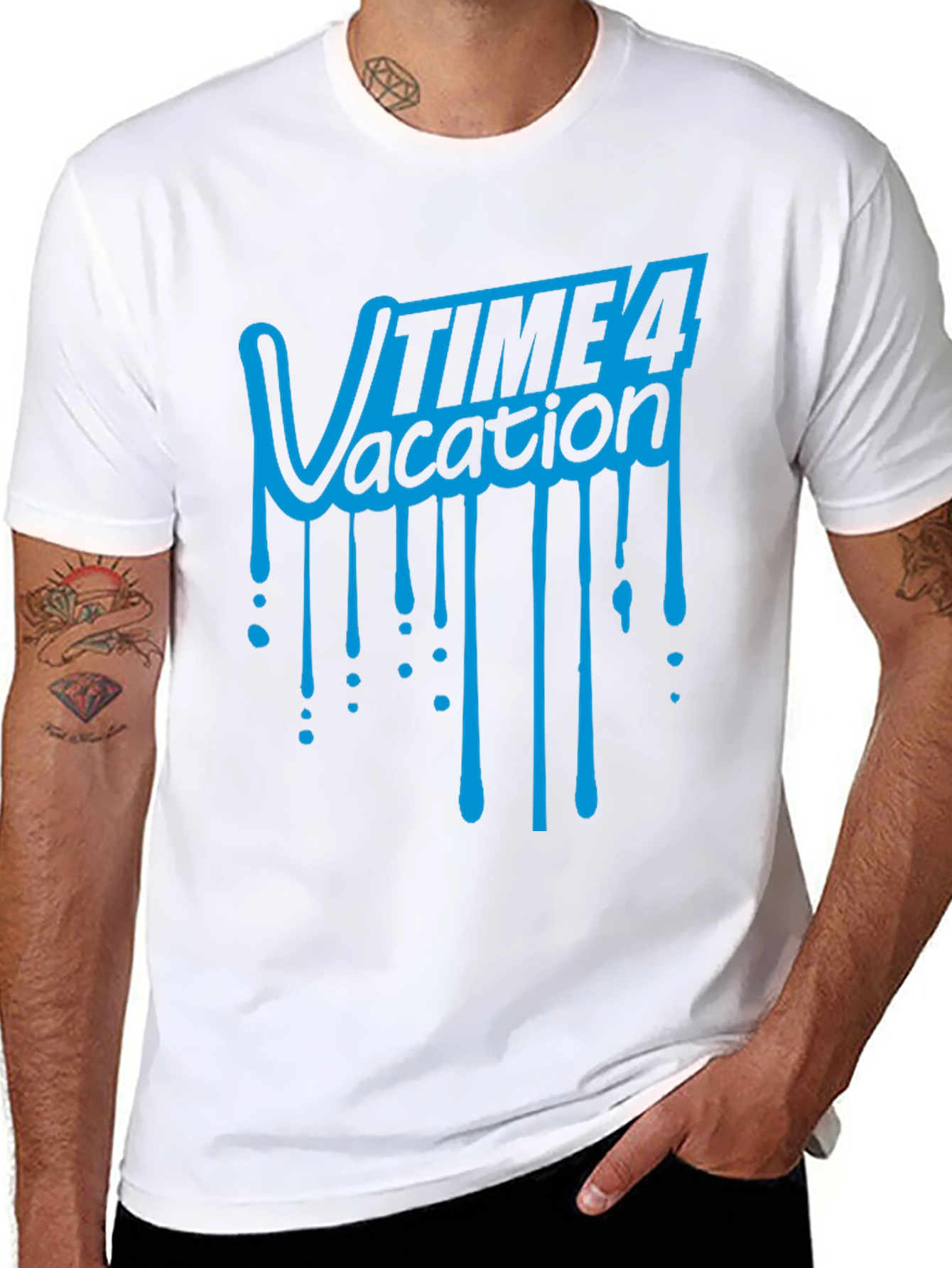 Time 4 Vacation Graphic T-Shirt - Black Cotton Tee