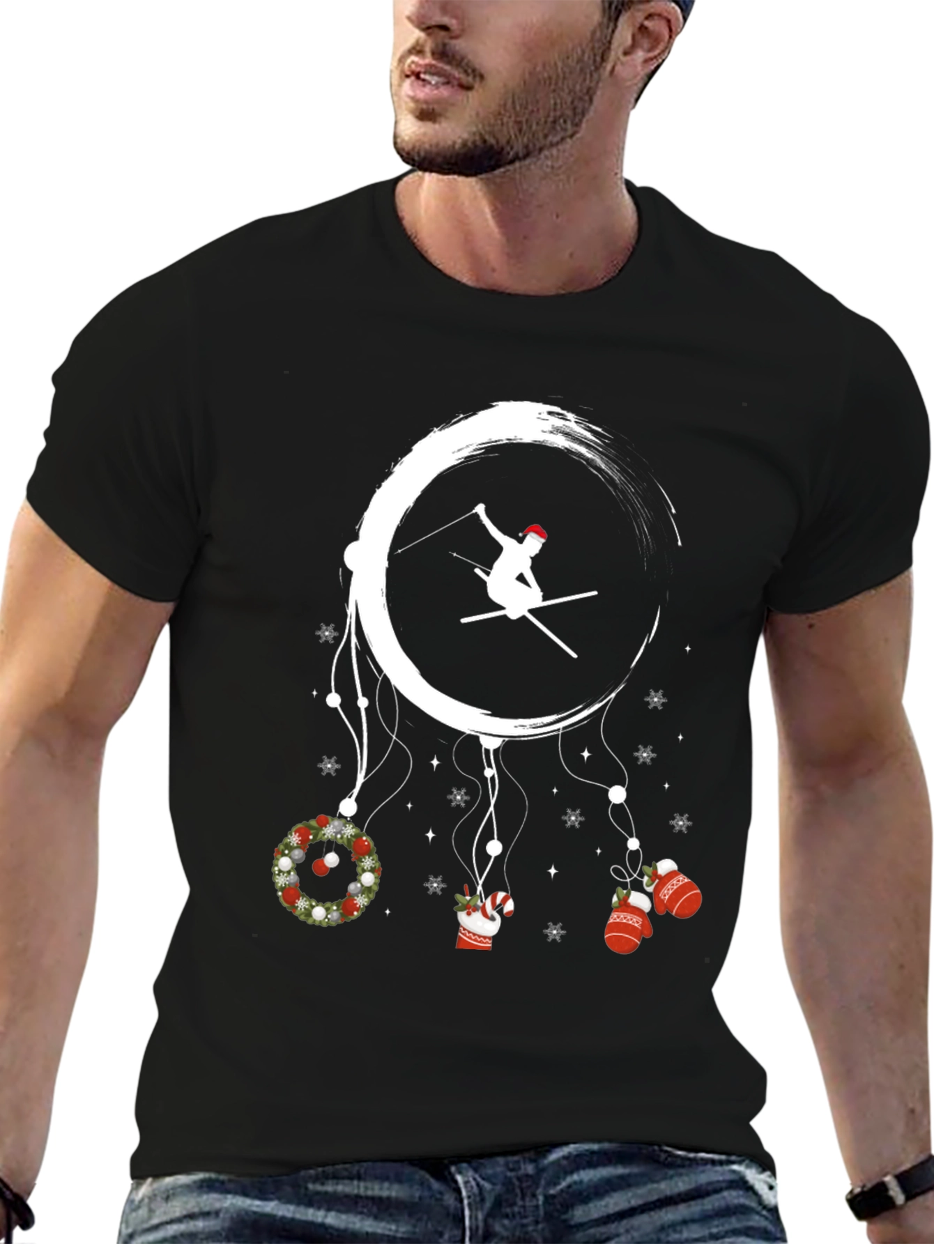 Festive Skiing Dreamcatcher T-Shirt
