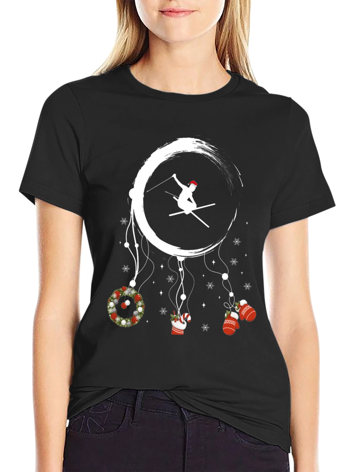 Festive Skiing Dreamcatcher T-Shirt