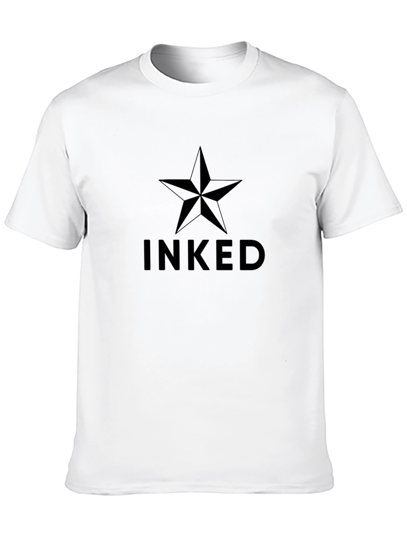Inked Star Graphic Tee - Black Casual T-Shirt