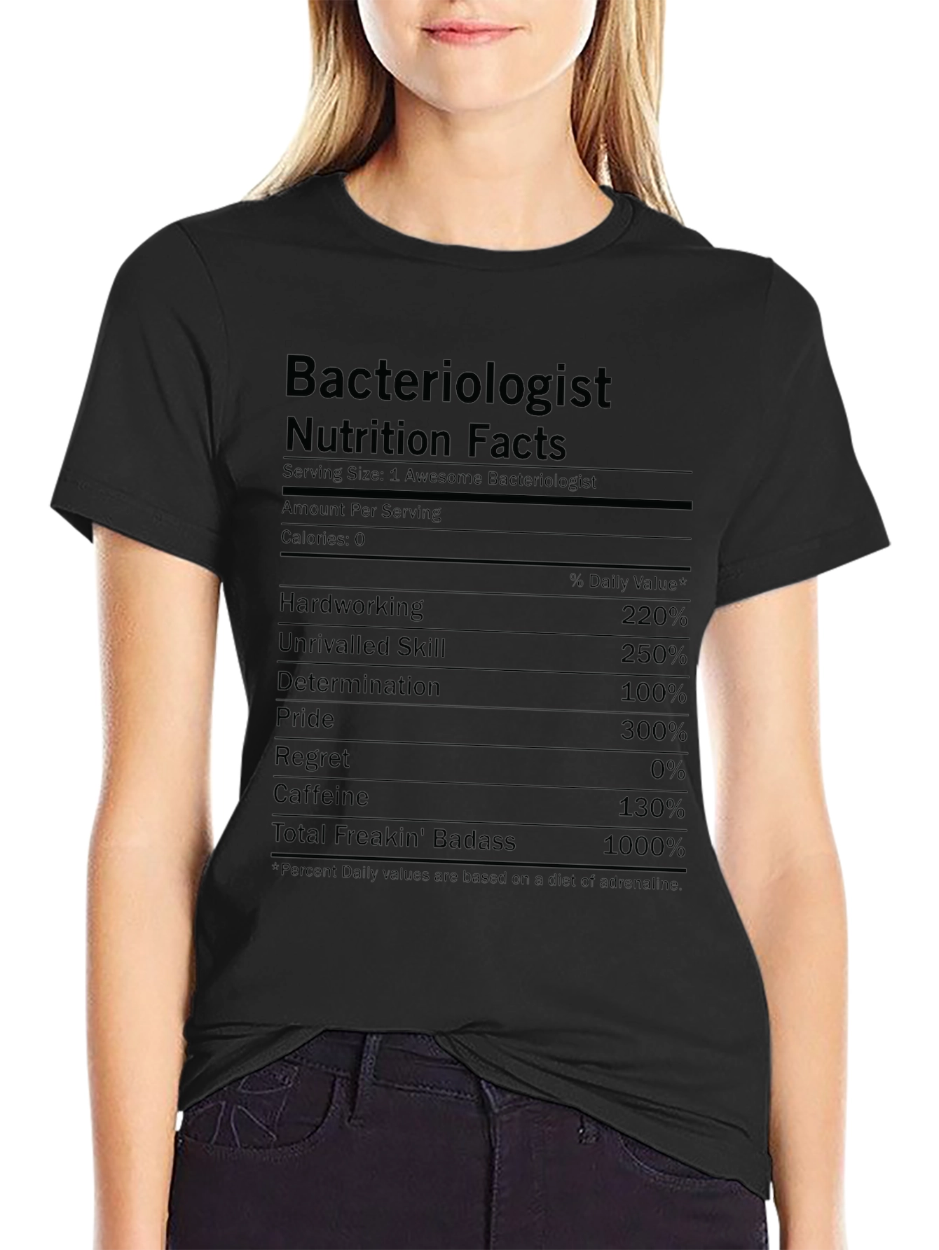 Bacteriologist Nutrition Facts T-Shirt Funny Science Tee