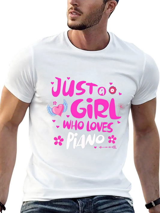 Just a Girl Who Loves Piano Graphic Tee