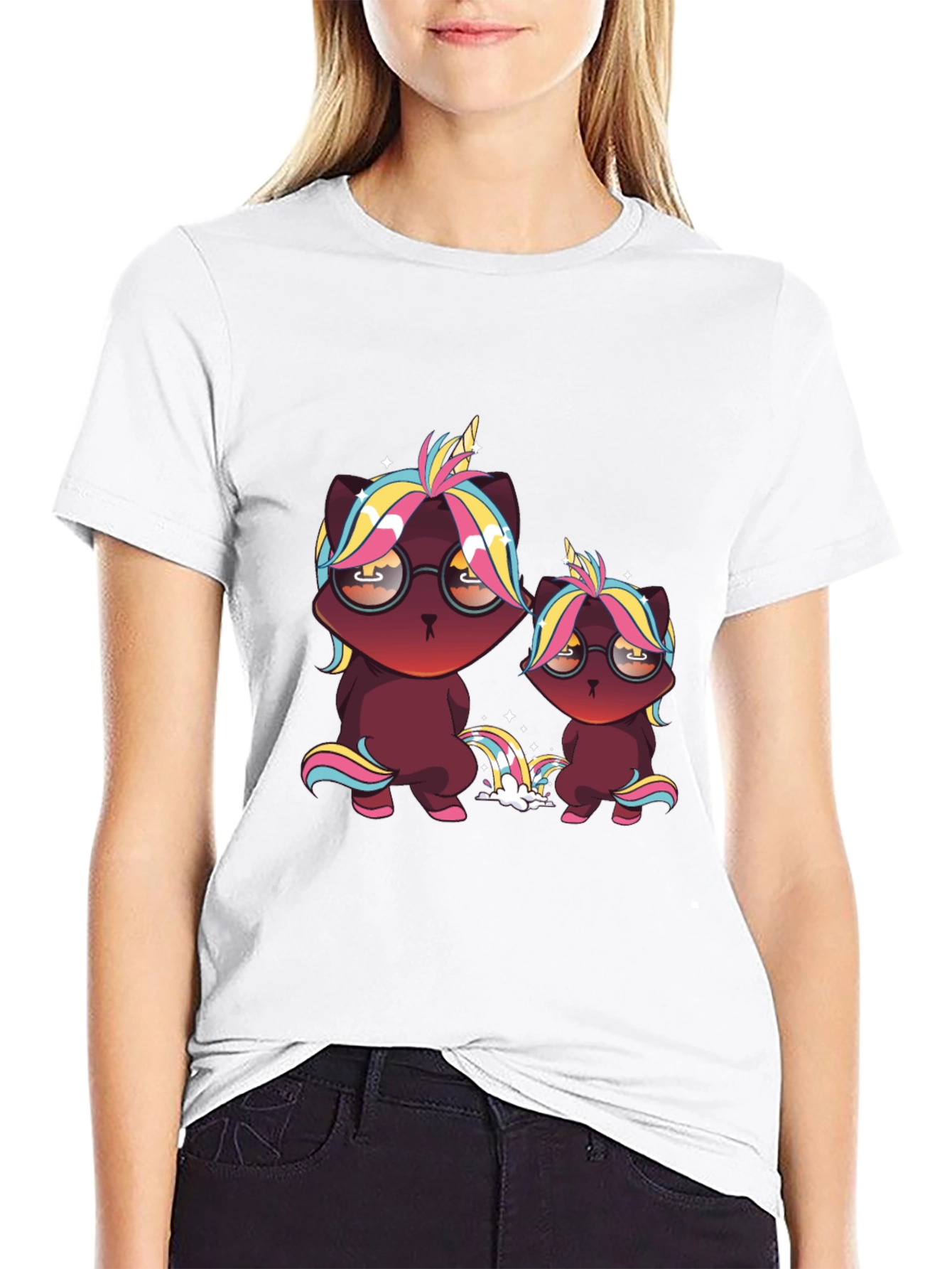 Cool Cat Unicorn Graphic Tee