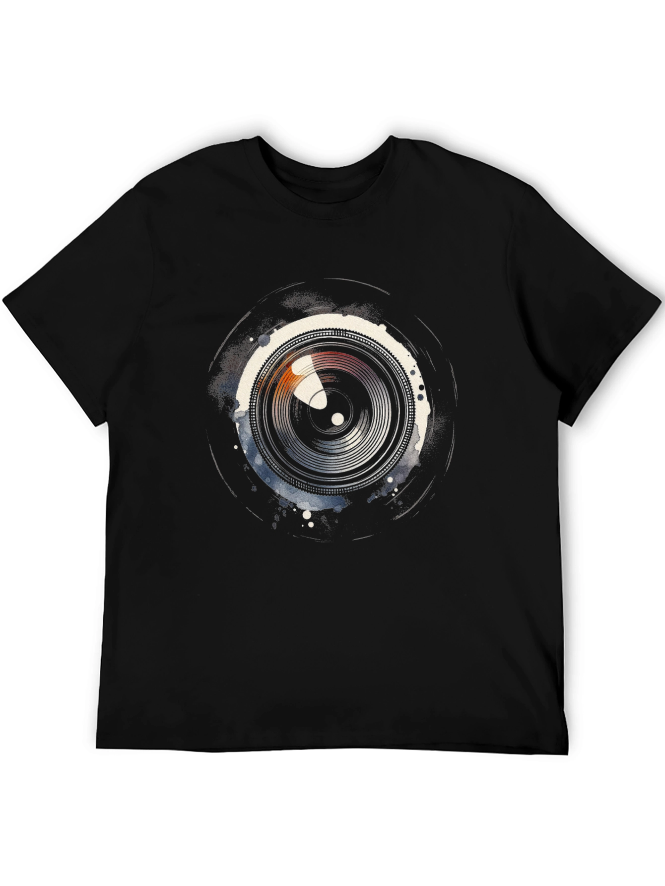 Lens Graphic Mens Black Tee - Photographer Style