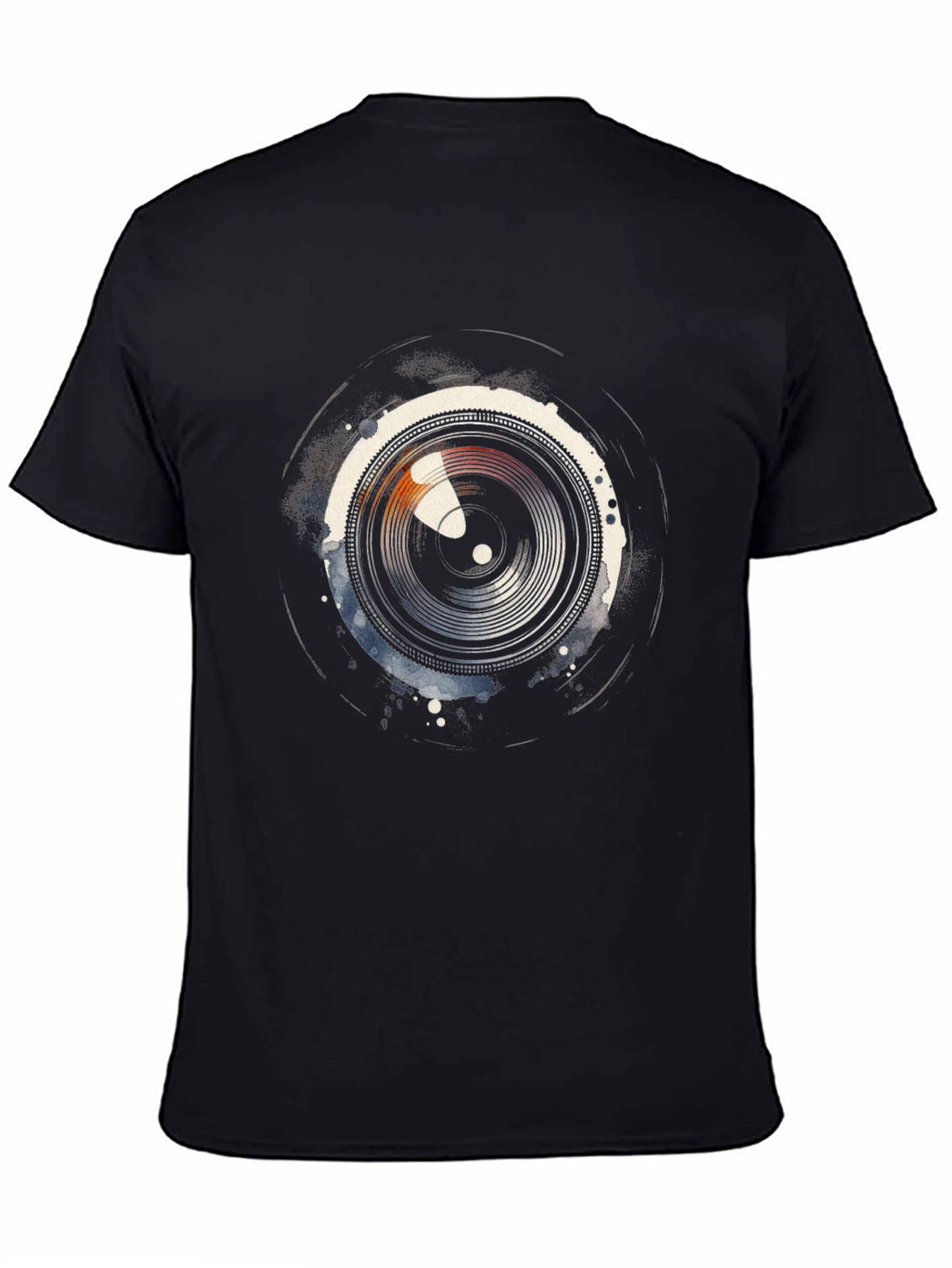 Lens Graphic Mens Black Tee - Photographer Style