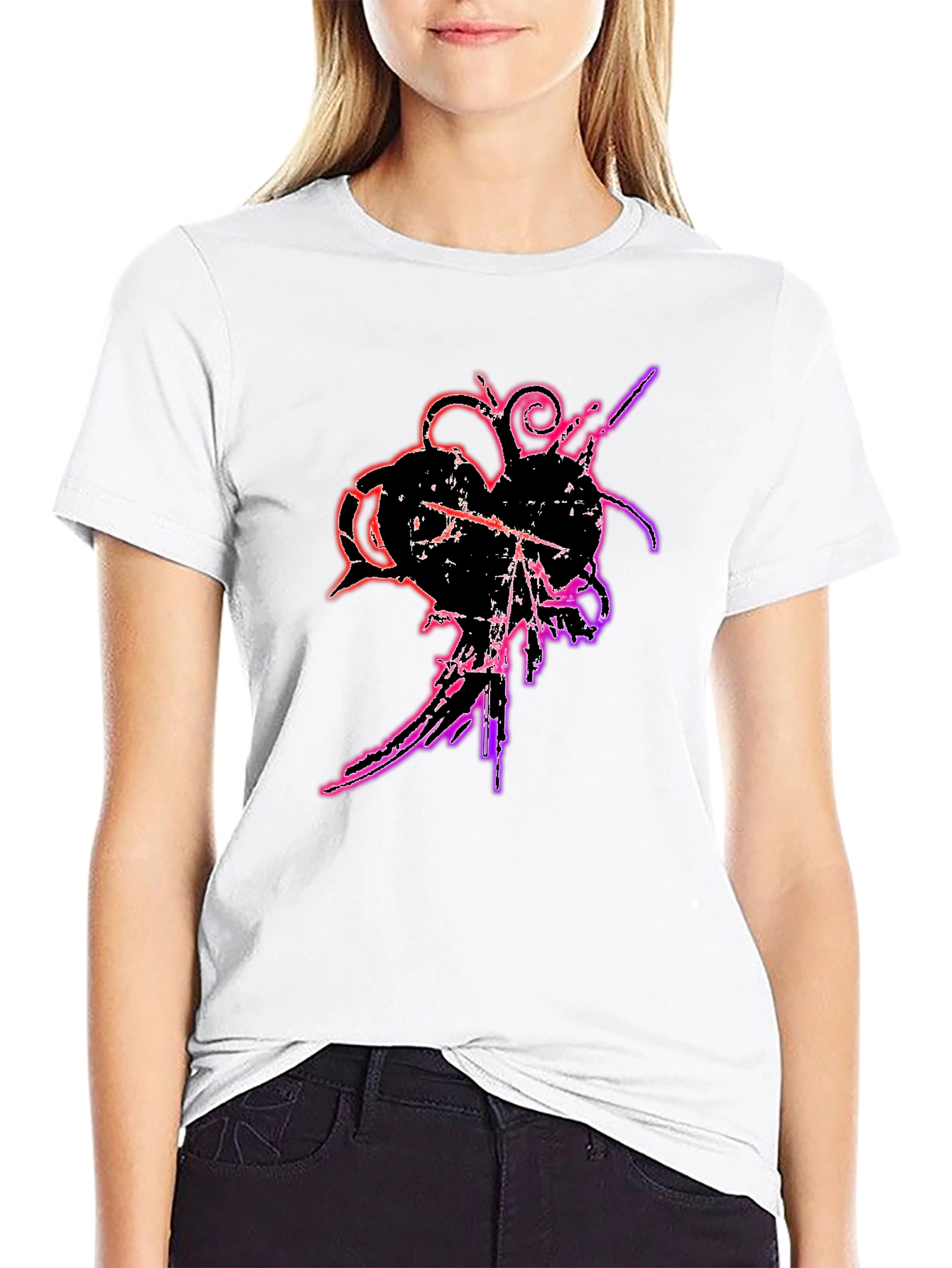 Grunge Heart T-Shirt - Edgy Graphic Tee