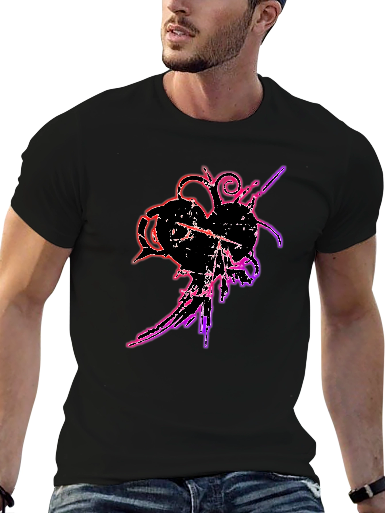 Grunge Heart T-Shirt - Edgy Graphic Tee