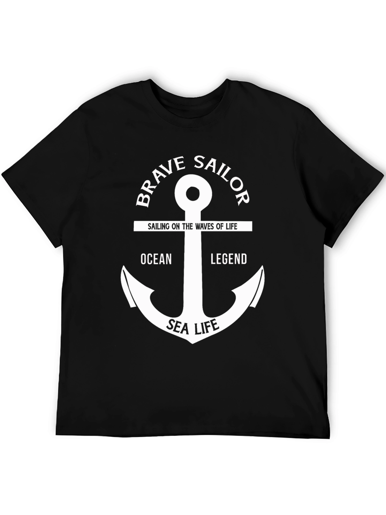 Brave Sailor Anchor Graphic Print T-Shirt