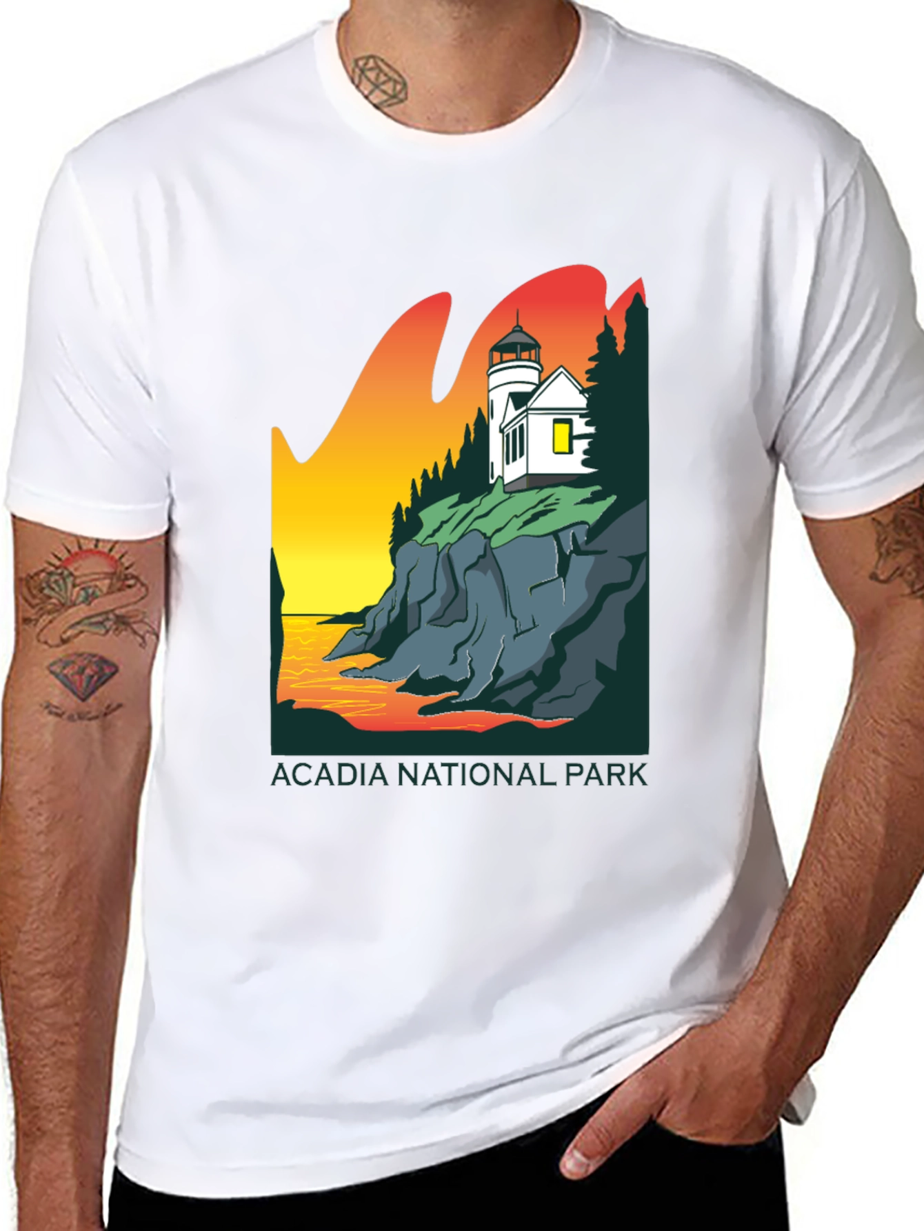Acadia National Park T-Shirt - Lighthouse Design