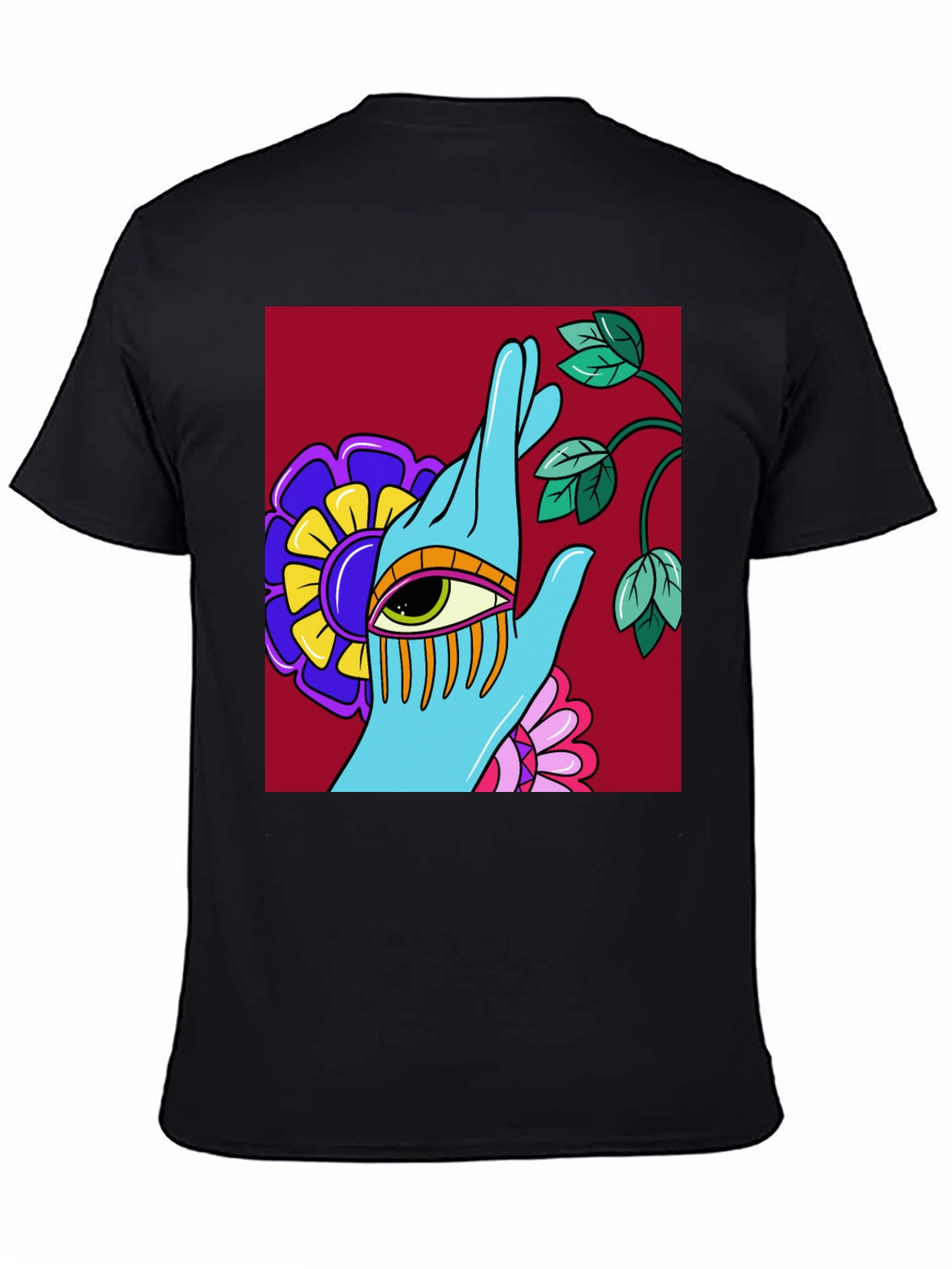 Eye Hand Flower Graphic T-Shirt - Artistic Streetwear