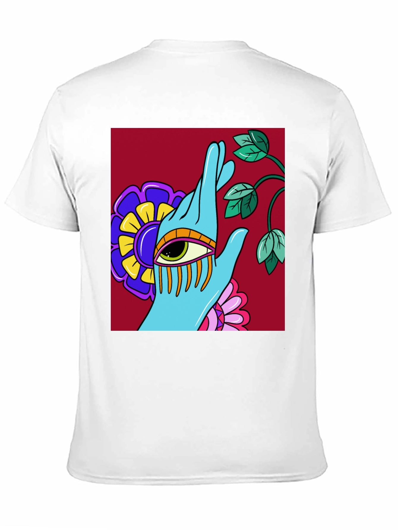 Eye Hand Flower Graphic T-Shirt - Artistic Streetwear