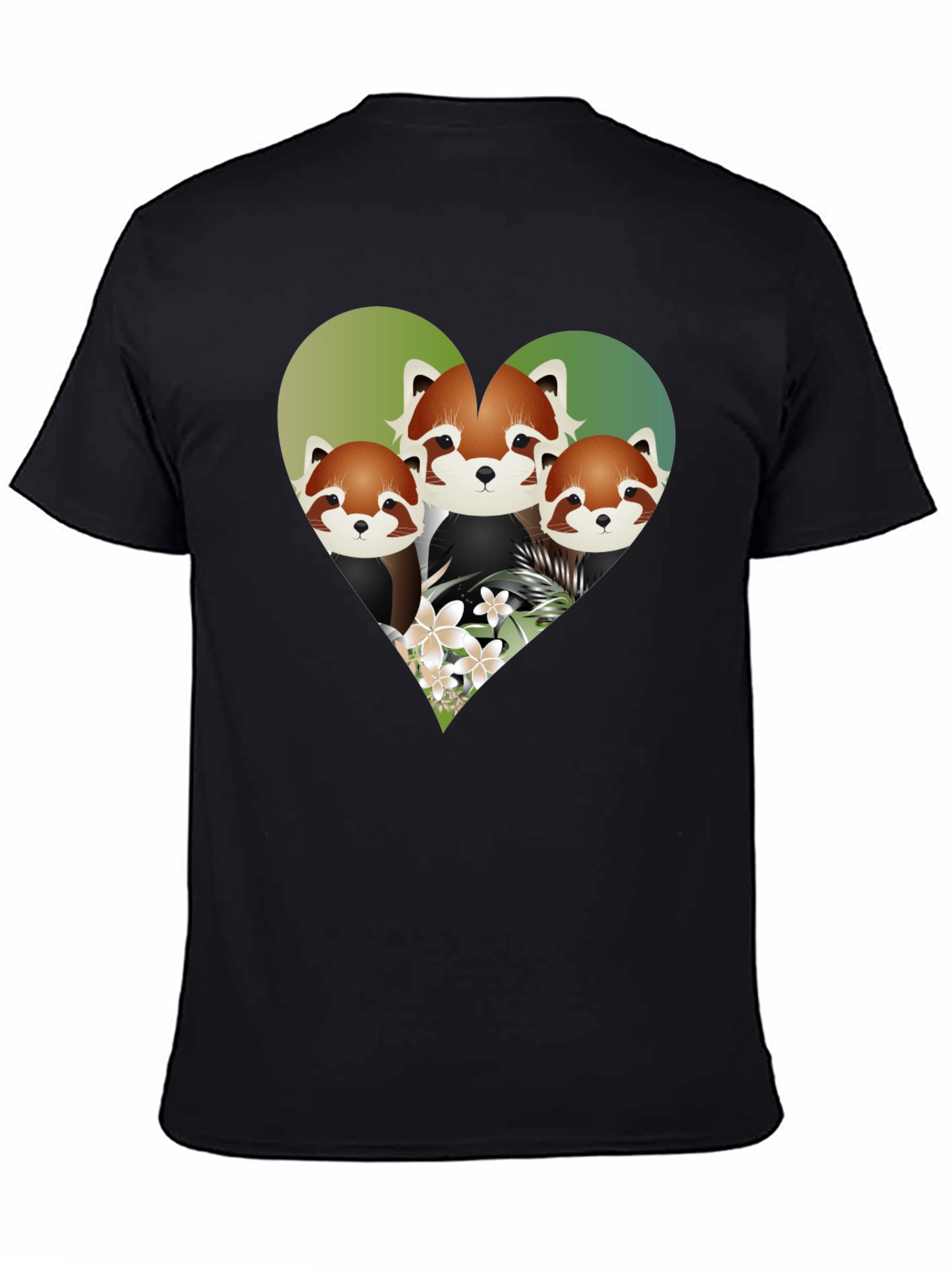 Cute Red Panda Heart Graphic Tee