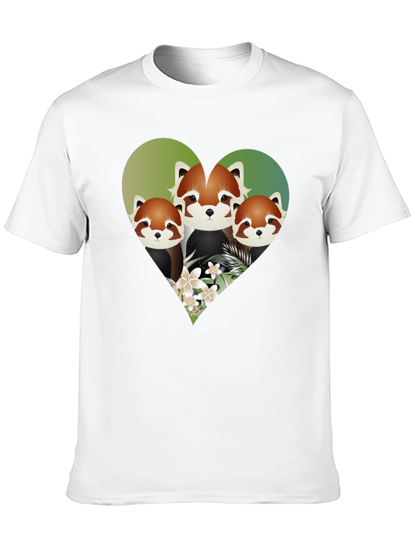Cute Red Panda Heart Graphic Tee