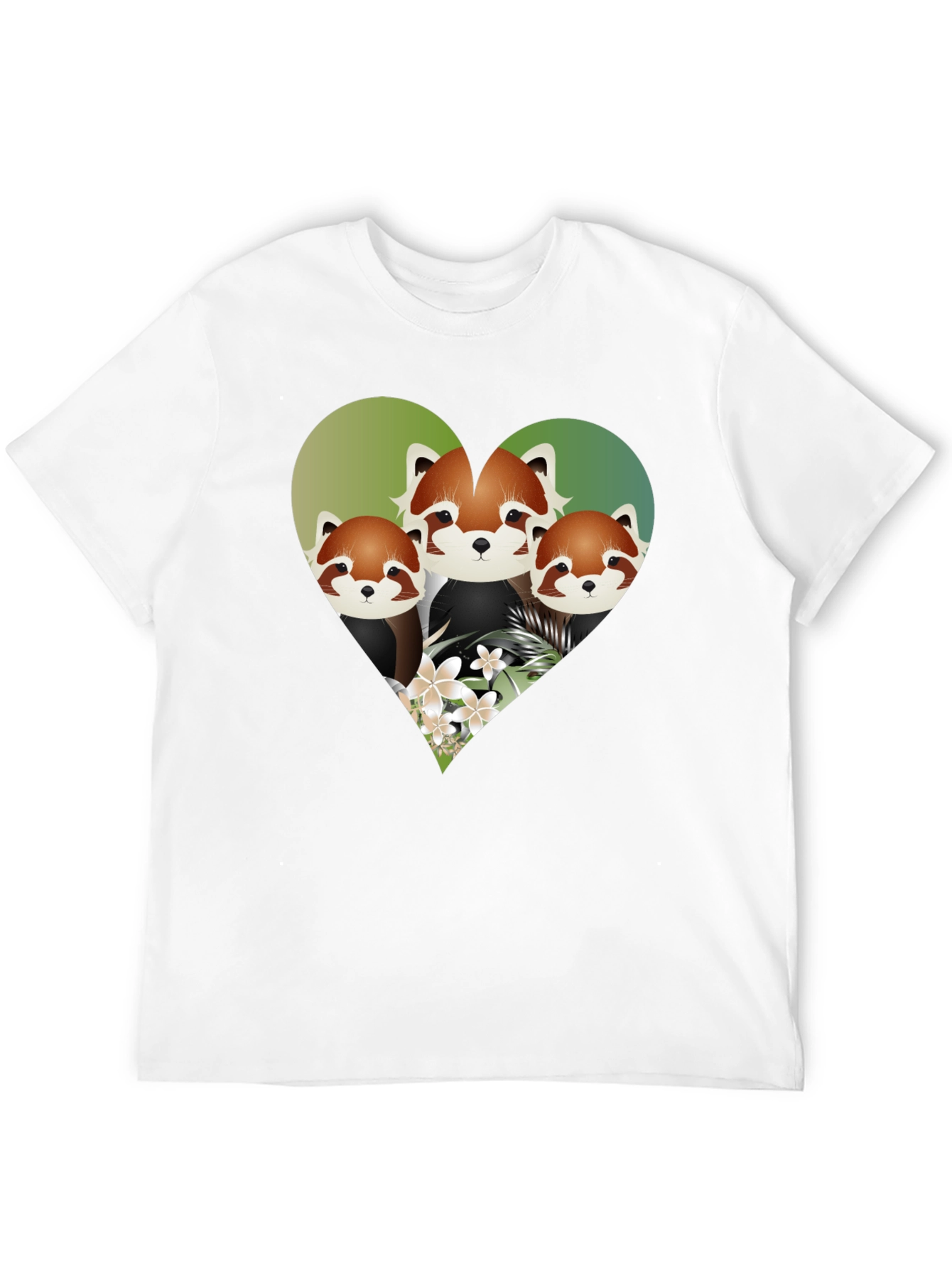 Cute Red Panda Heart Graphic Tee