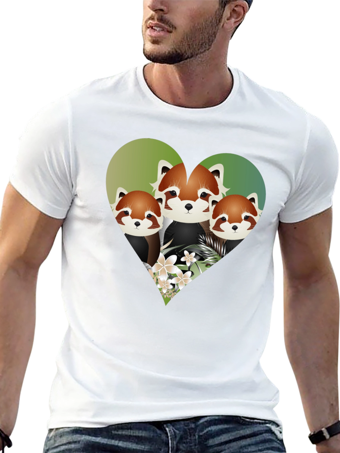 Cute Red Panda Heart Graphic Tee