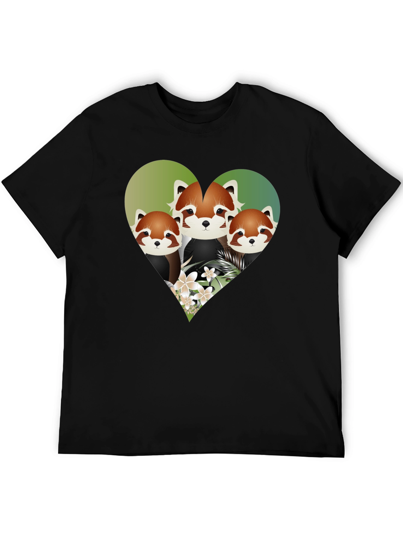 Cute Red Panda Heart Graphic Tee