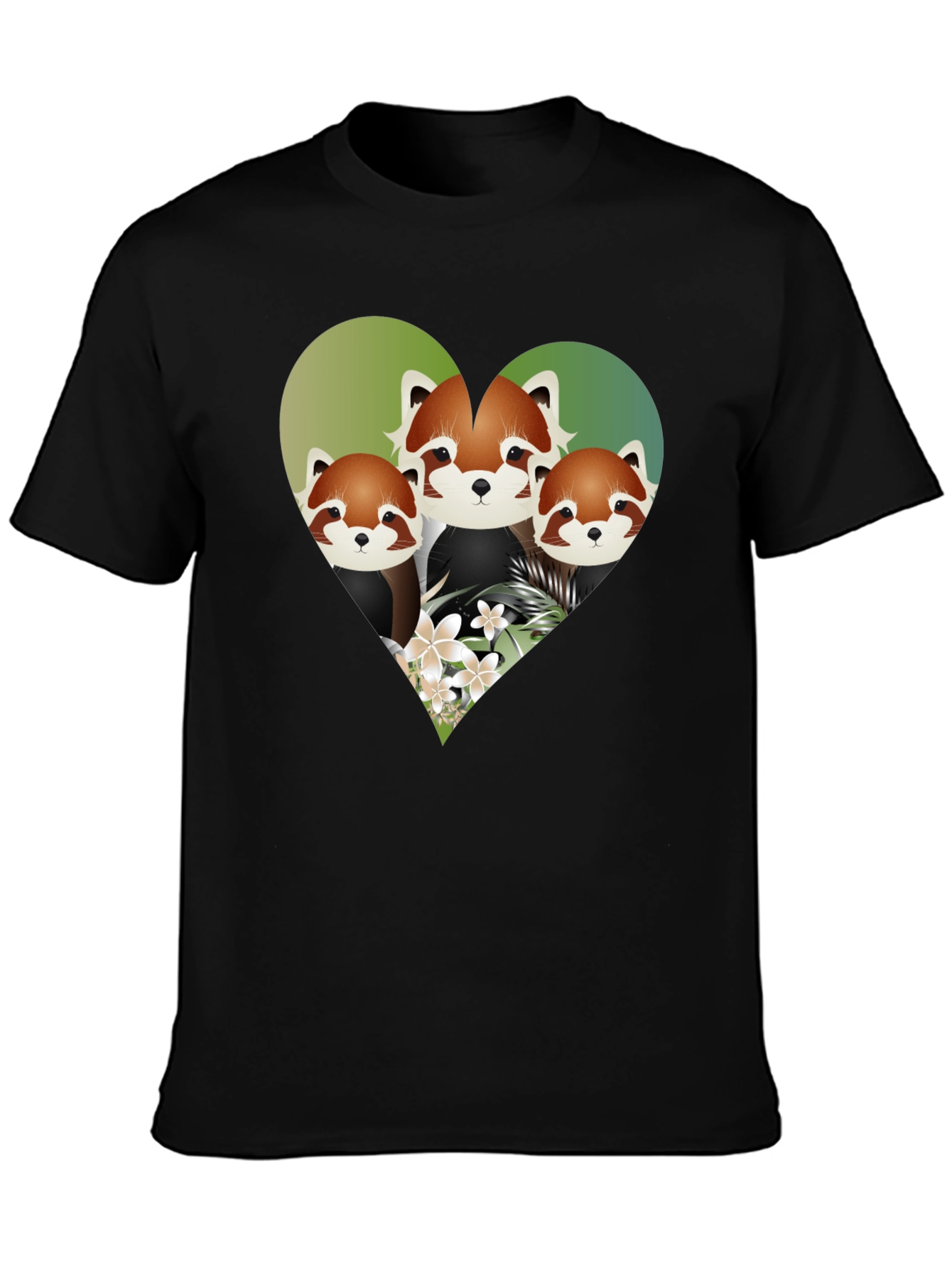 Cute Red Panda Heart Graphic Tee