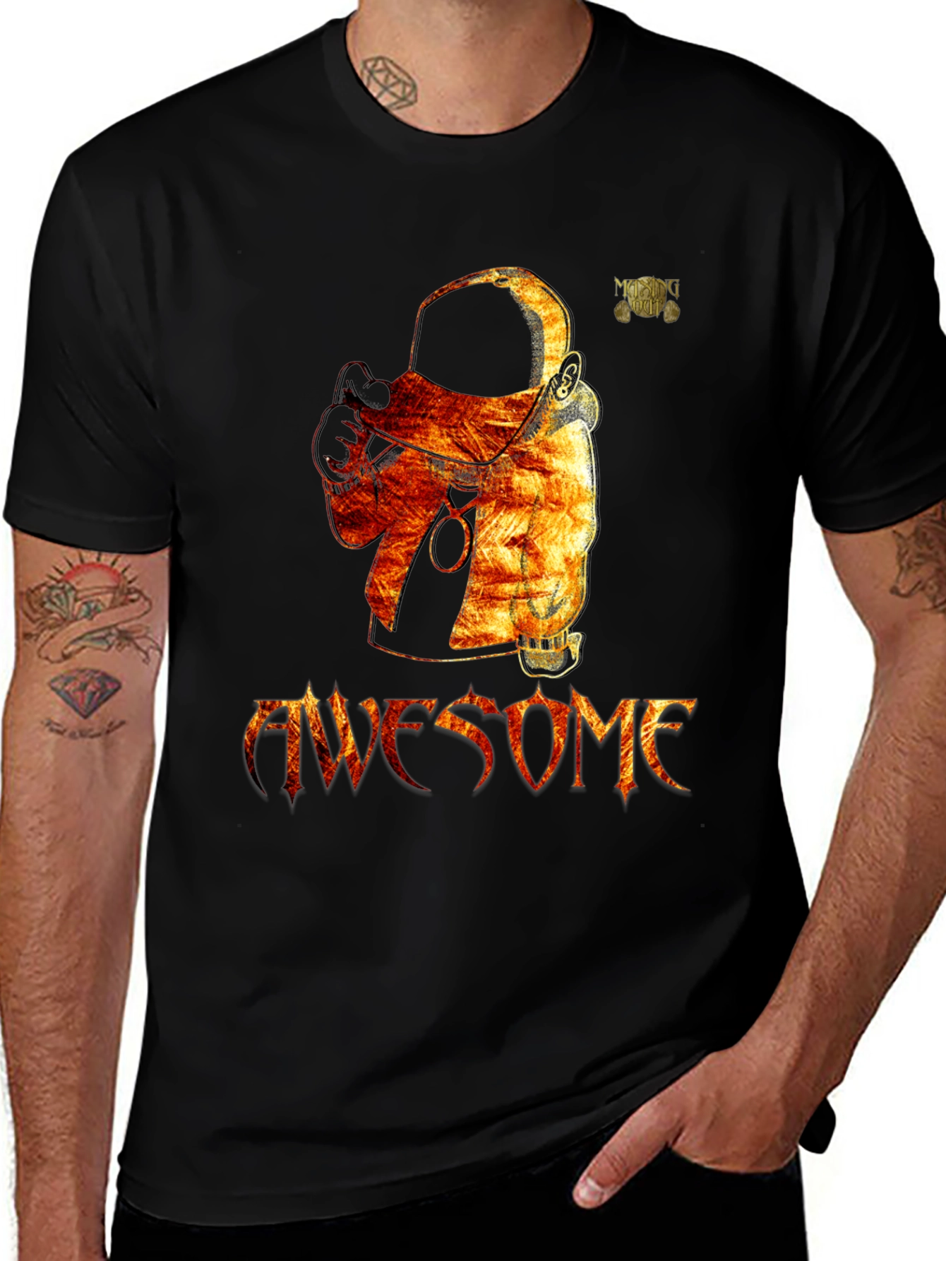 Awesome Astronaut Graphic Black T-Shirt