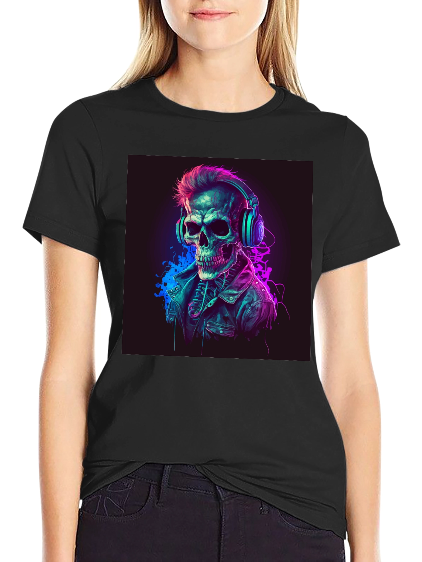 Skull DJ Graphic Tee - Cool Edgy Design