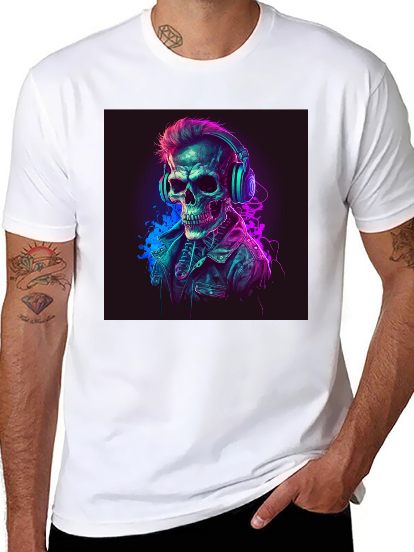 Skull DJ Graphic Tee - Cool Edgy Design