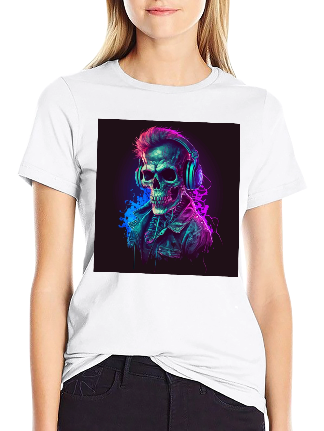 Skull DJ Graphic Tee - Cool Edgy Design