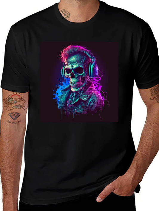 Skull DJ Graphic Tee - Cool Edgy Design