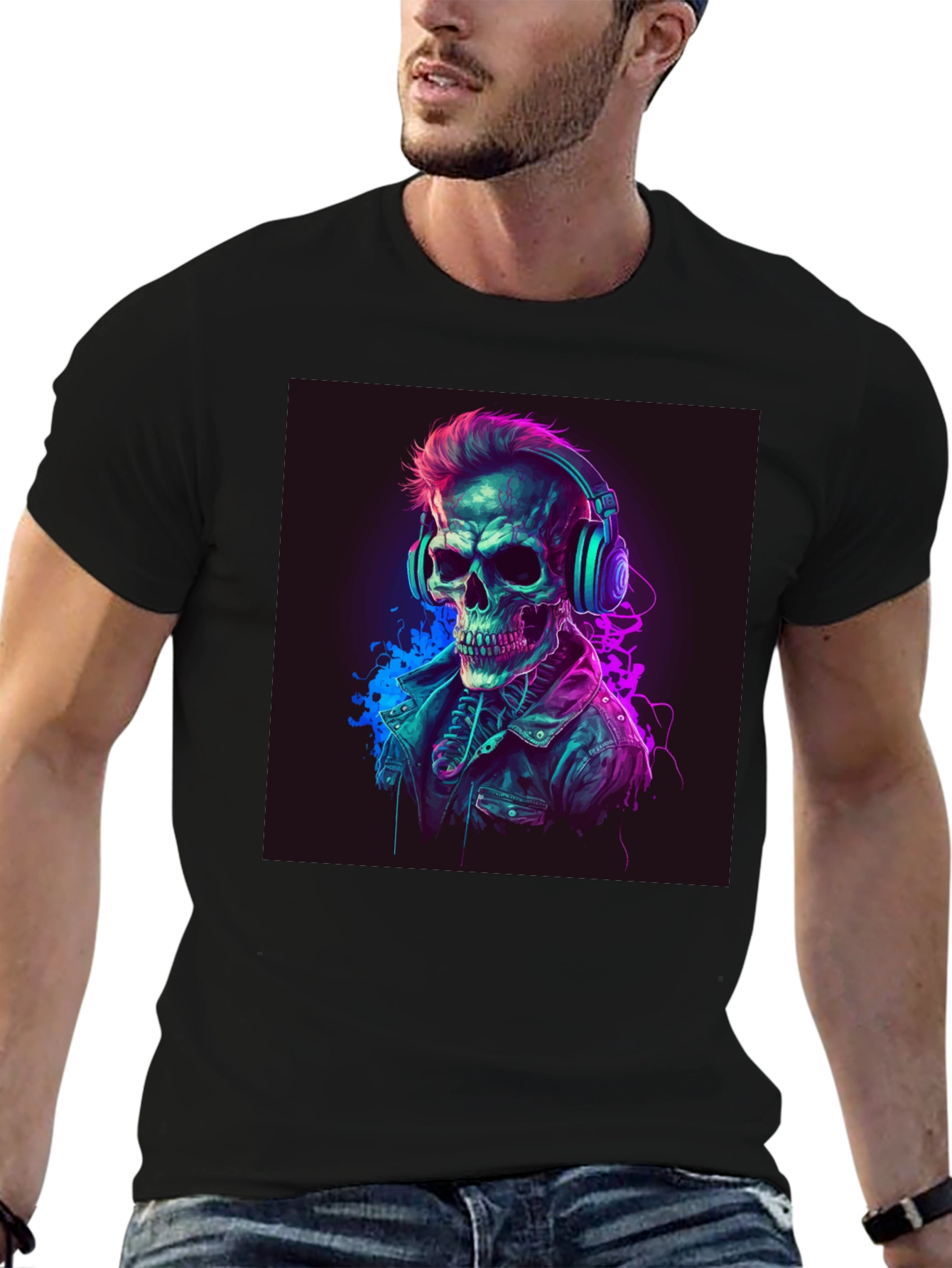 Skull DJ Graphic Tee - Cool Edgy Design