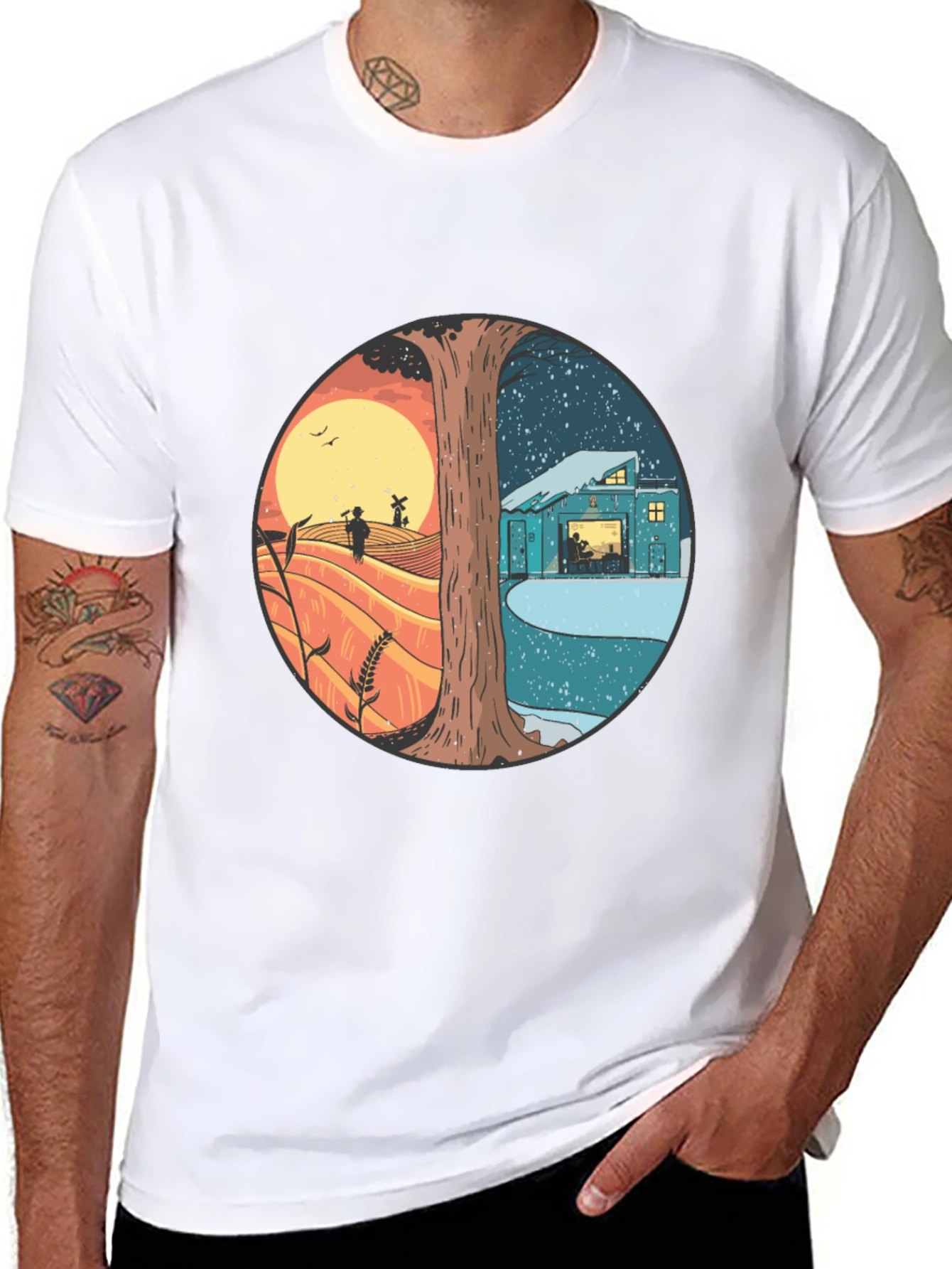 Day & Night T-Shirt - Unique Graphic Tee
