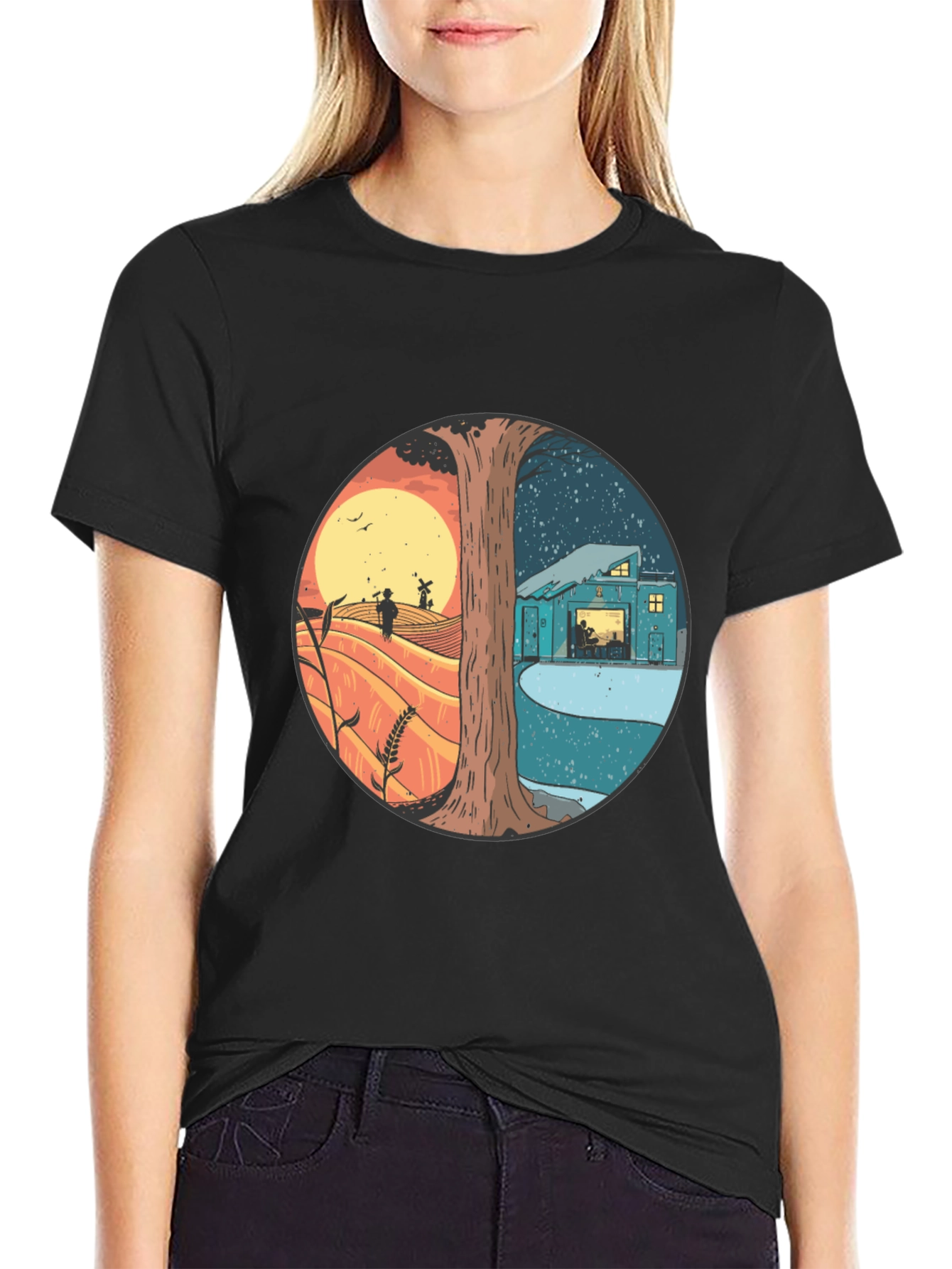 Day & Night T-Shirt - Unique Graphic Tee