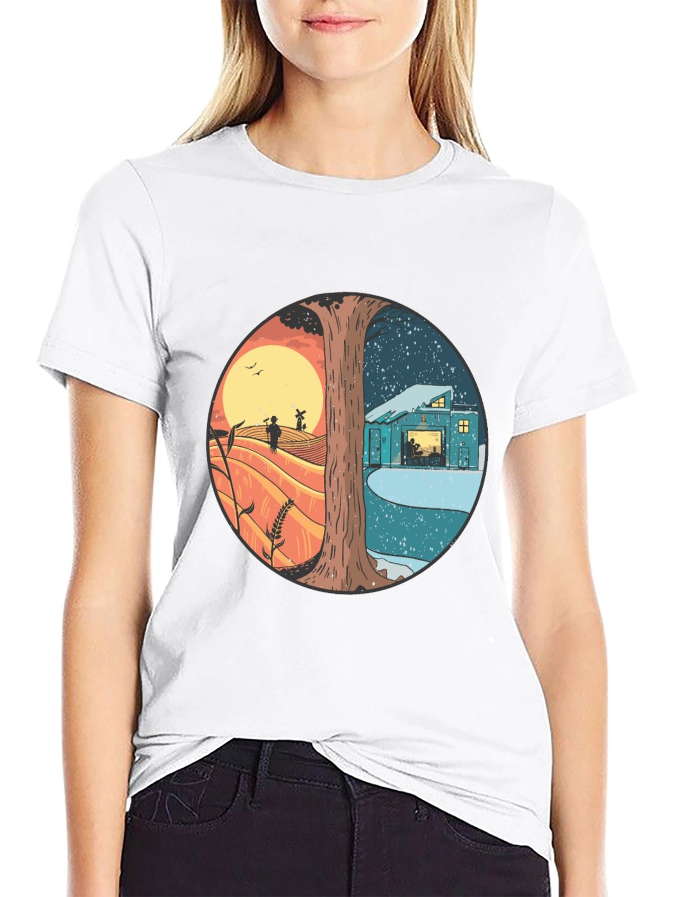 Day & Night T-Shirt - Unique Graphic Tee
