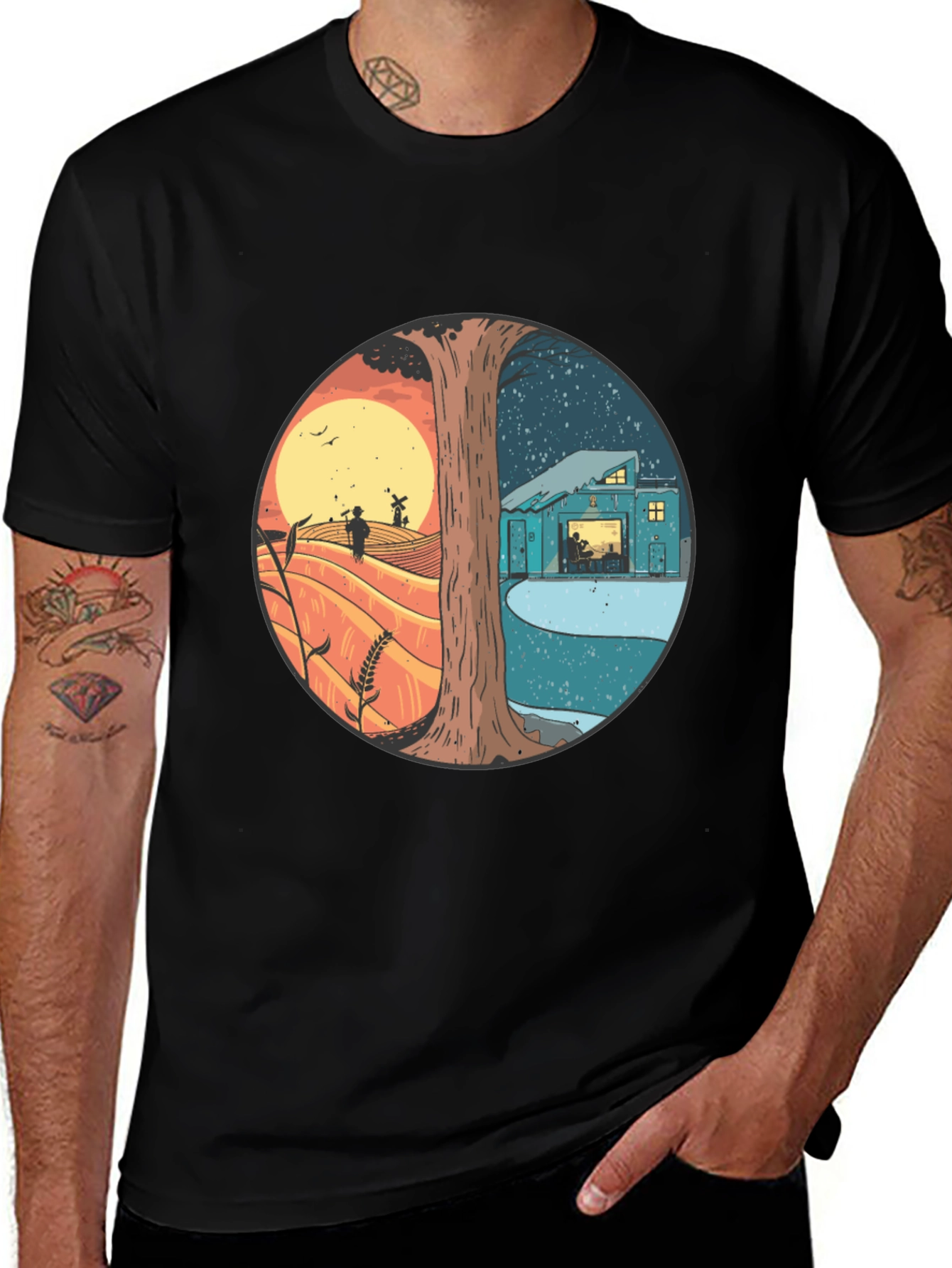 Day & Night T-Shirt - Unique Graphic Tee