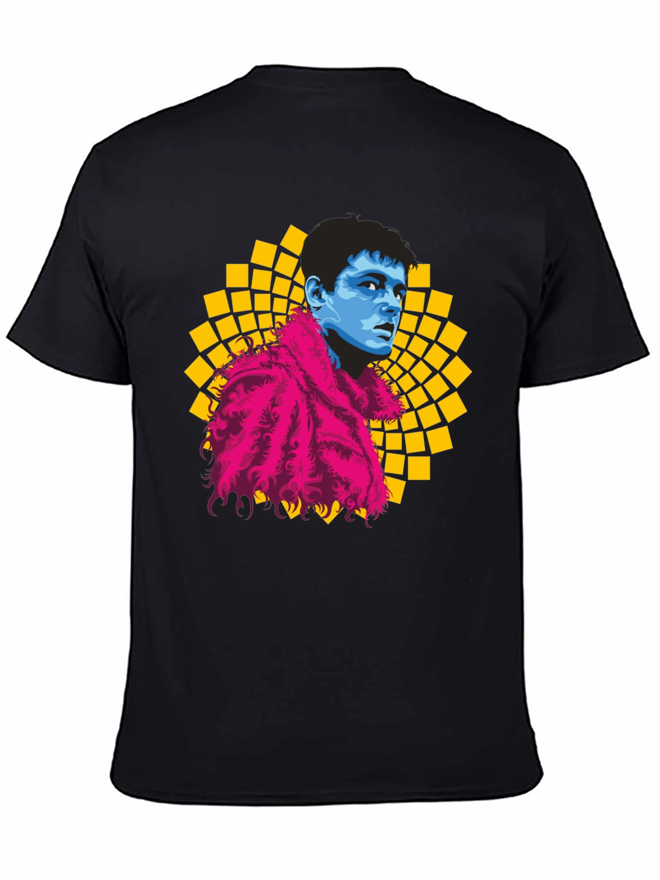 Retro Pop Art Graphic Tee - Mens Black T-Shirt
