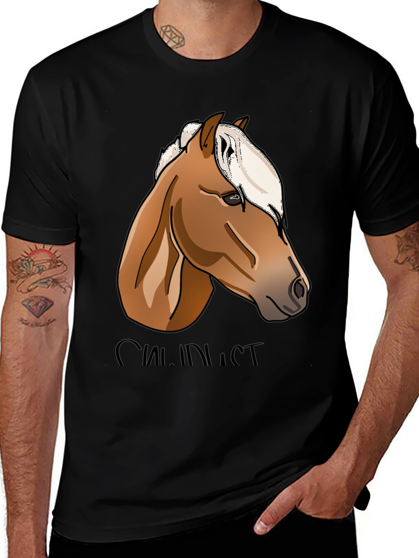 Horse Lovers Graphic Tee - Black