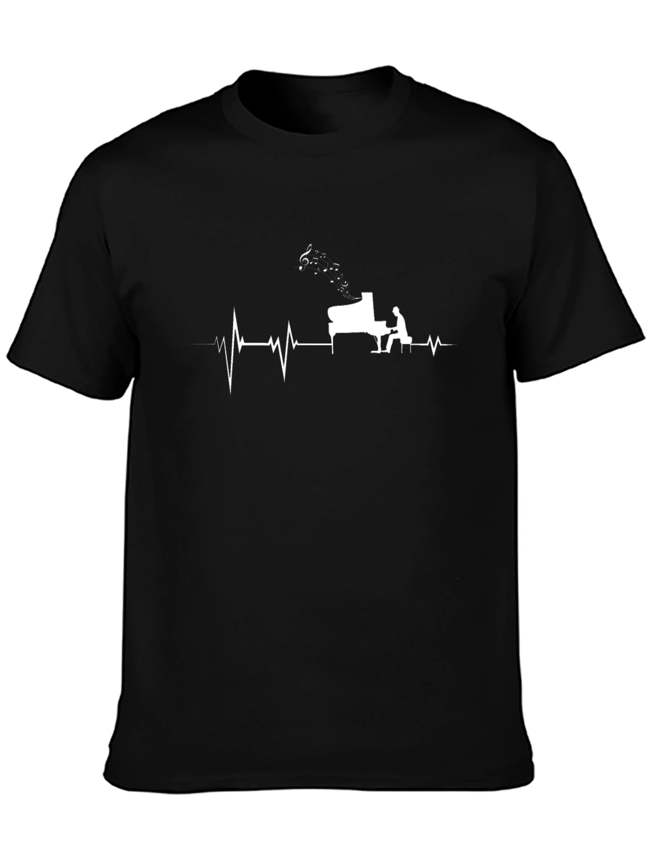 Piano Heartbeat T-Shirt - Music Lover Tee