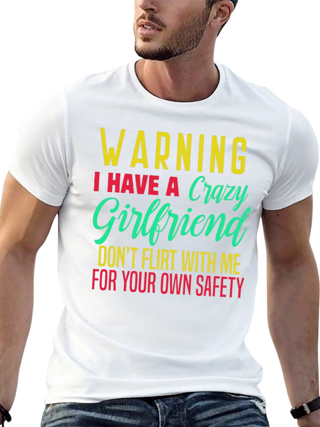 Warning Crazy Girlfriend Mens T-Shirt