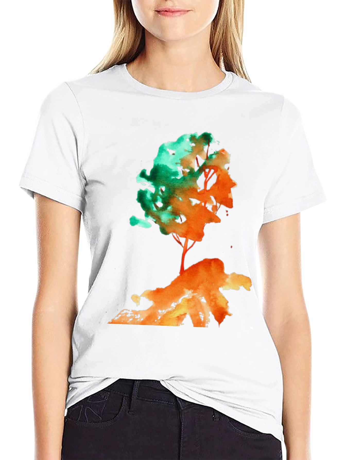 Watercolor Tree Graphic T-Shirt