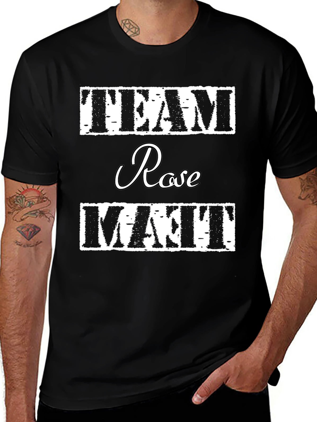 Team Rose & Matt Black Cotton T-Shirt