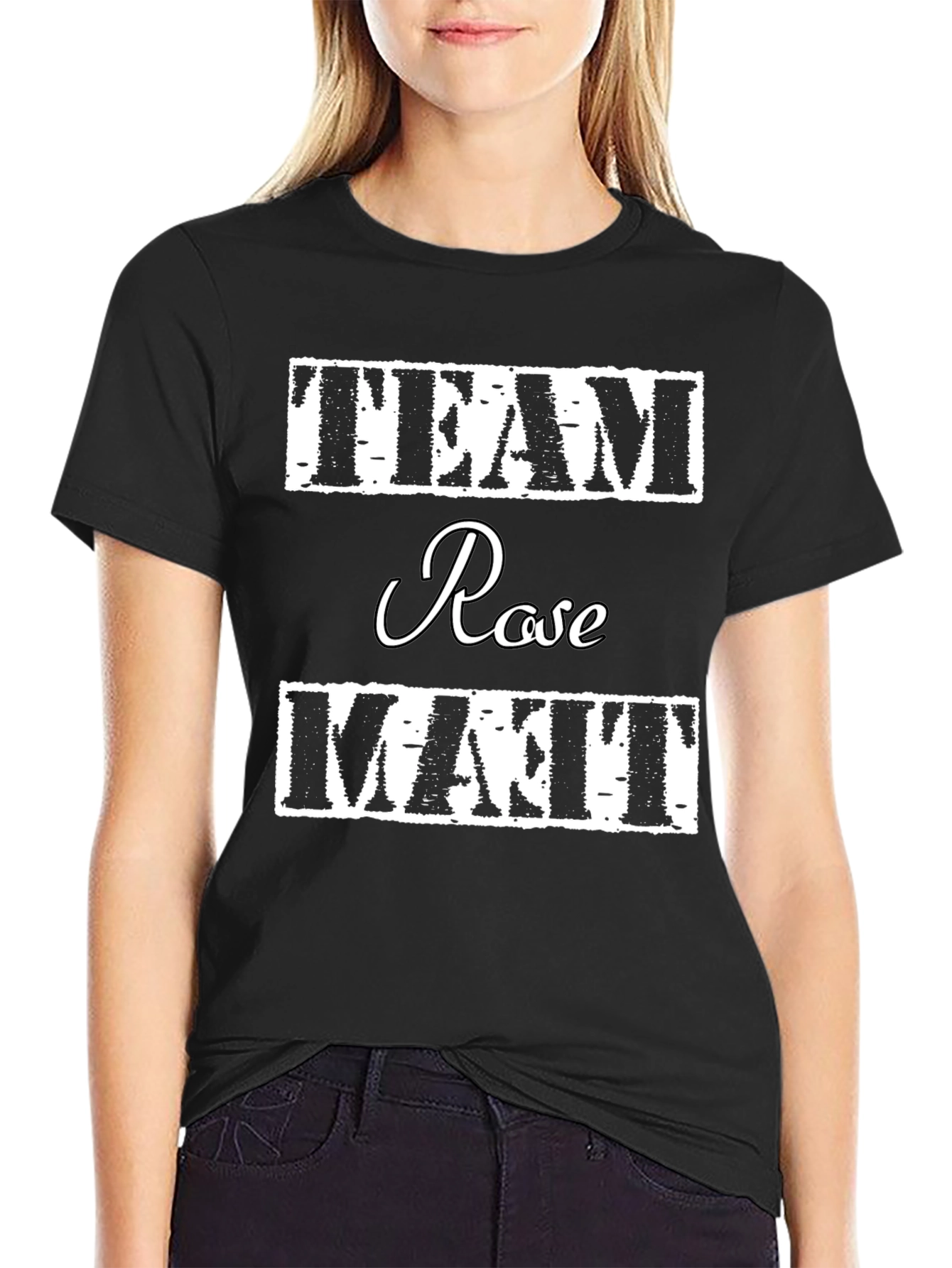 Team Rose & Matt Black Cotton T-Shirt