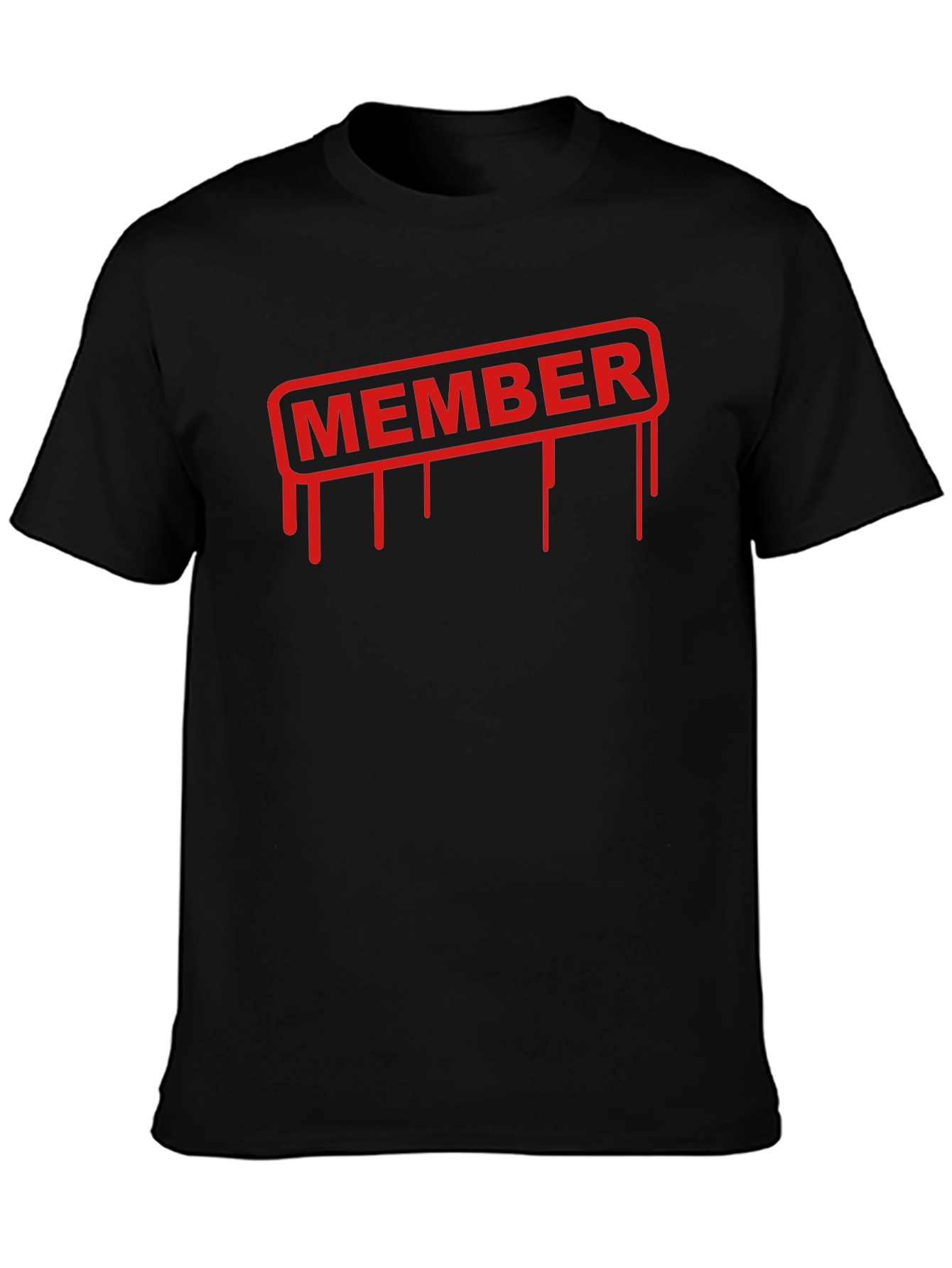 Member Dripping Text Black T-Shirt