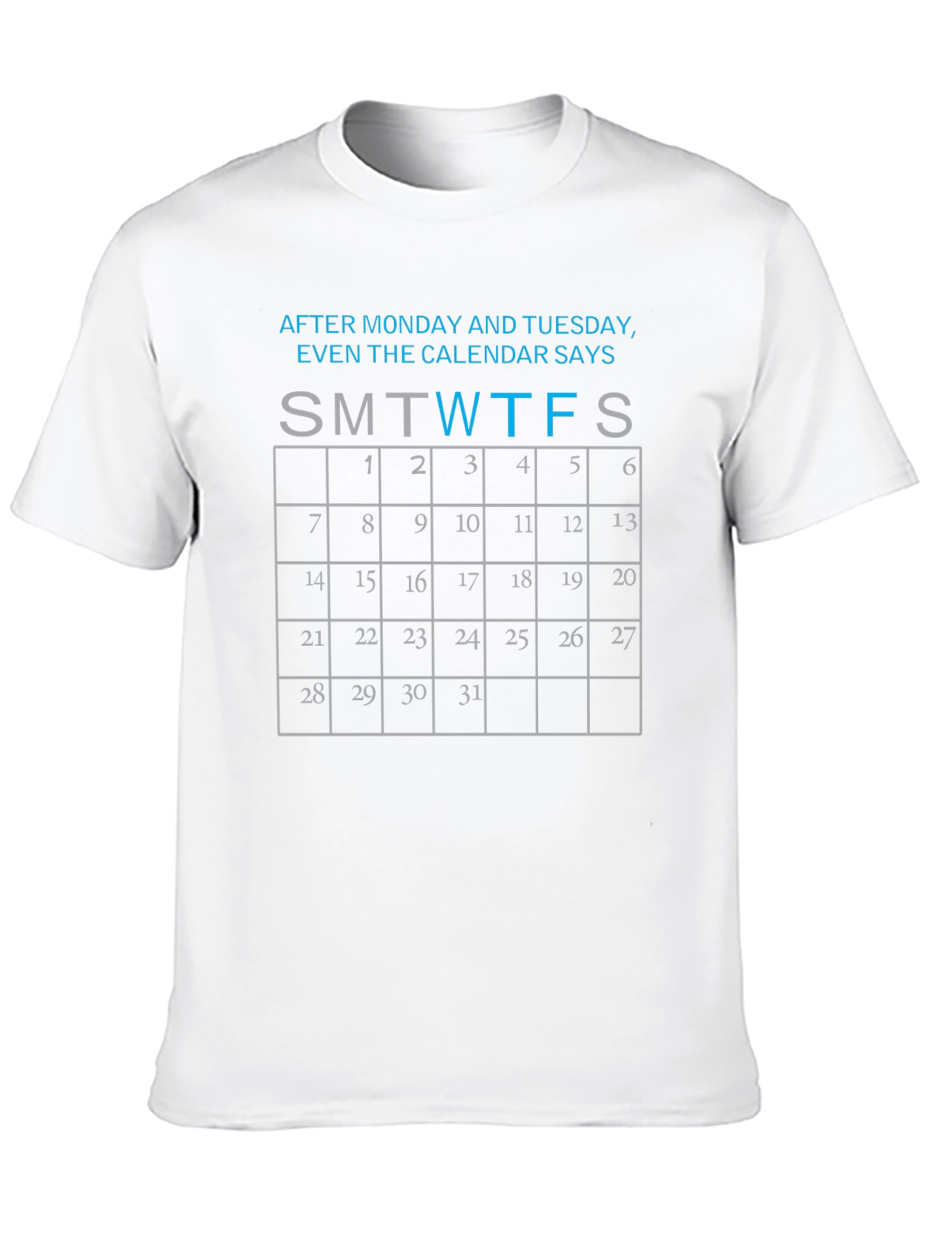 Funny Calendar Days Black T-Shirt