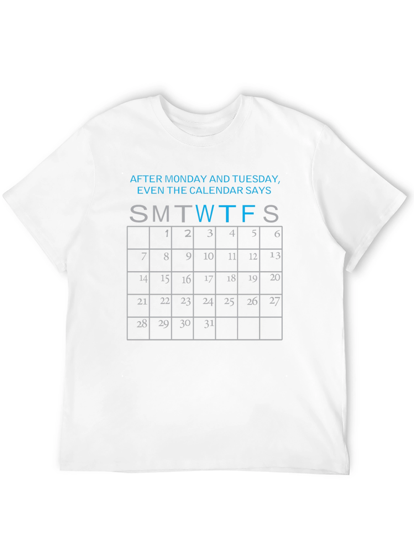 Funny Calendar Days Black T-Shirt