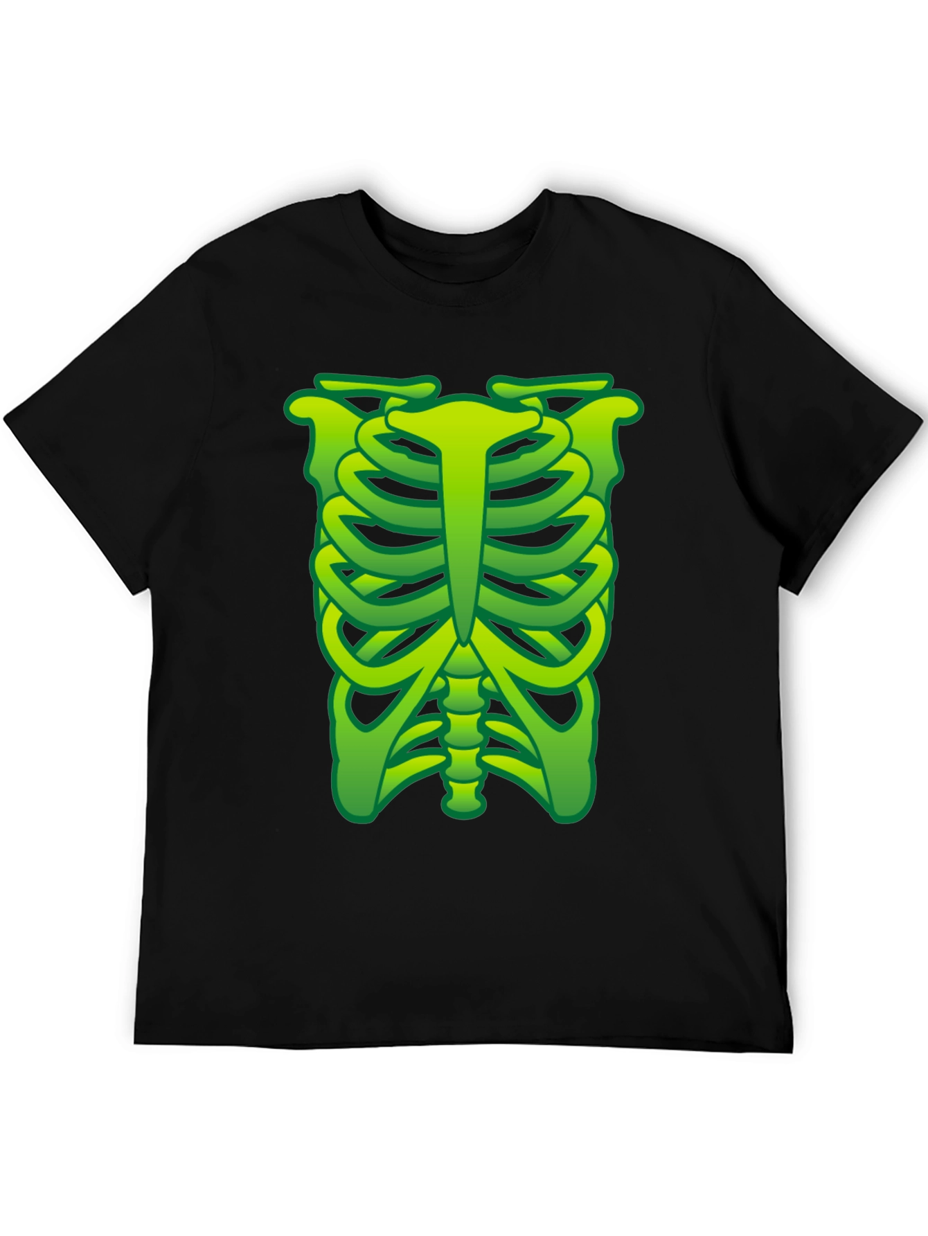 Green Rib Cage Skeleton T-Shirt Halloween