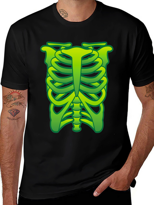 Green Rib Cage Skeleton T-Shirt Halloween