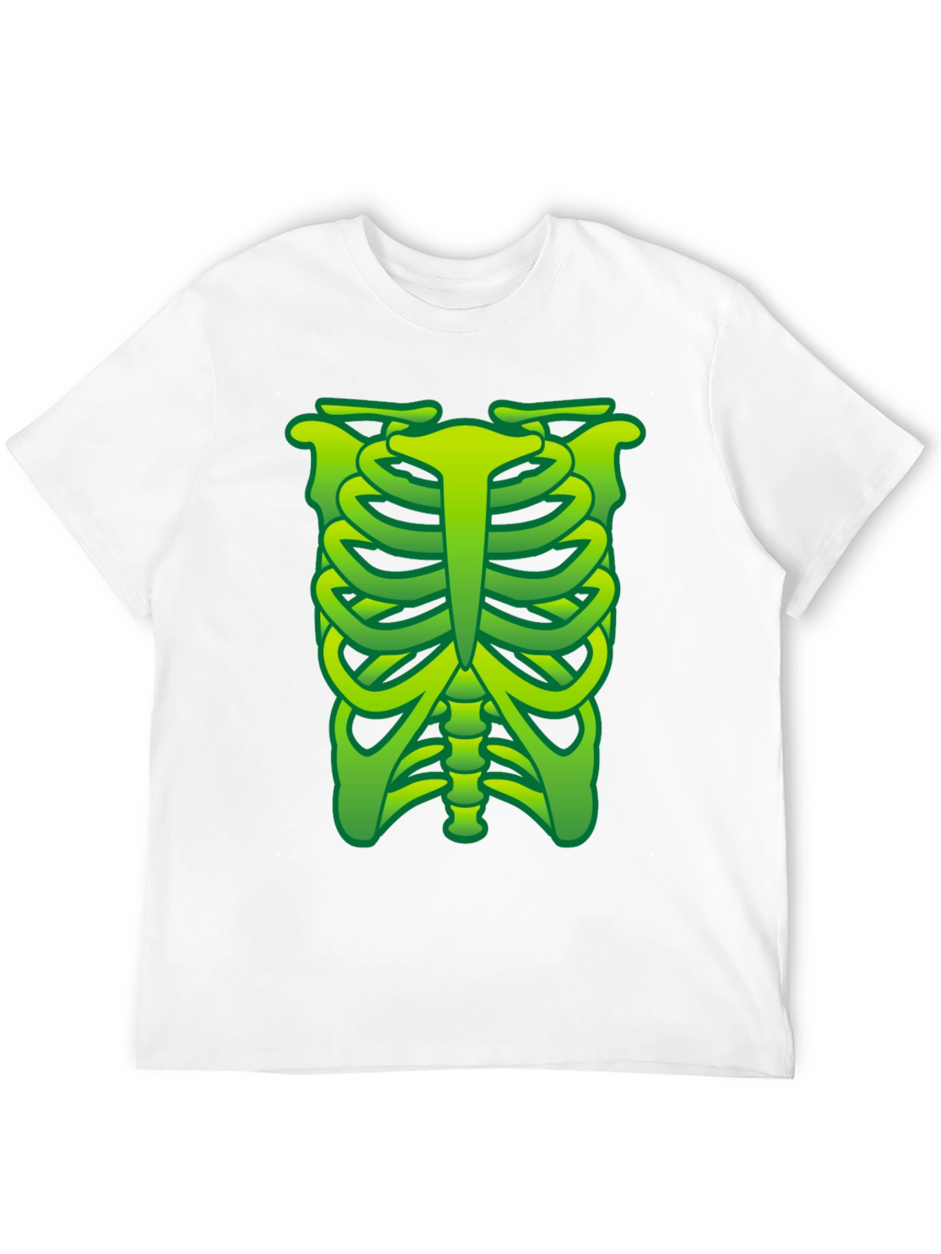 Green Rib Cage Skeleton T-Shirt Halloween