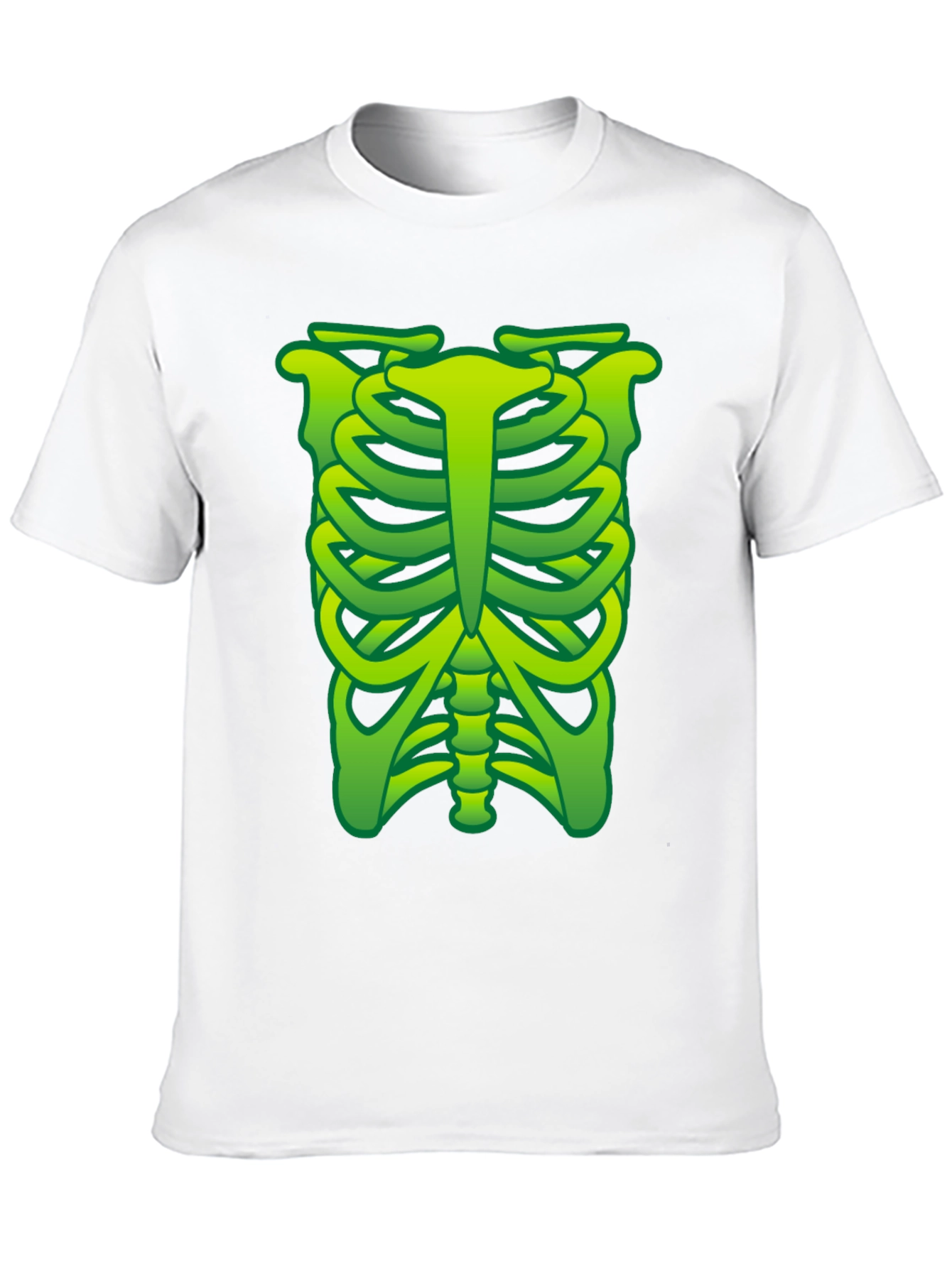 Green Rib Cage Skeleton T-Shirt Halloween