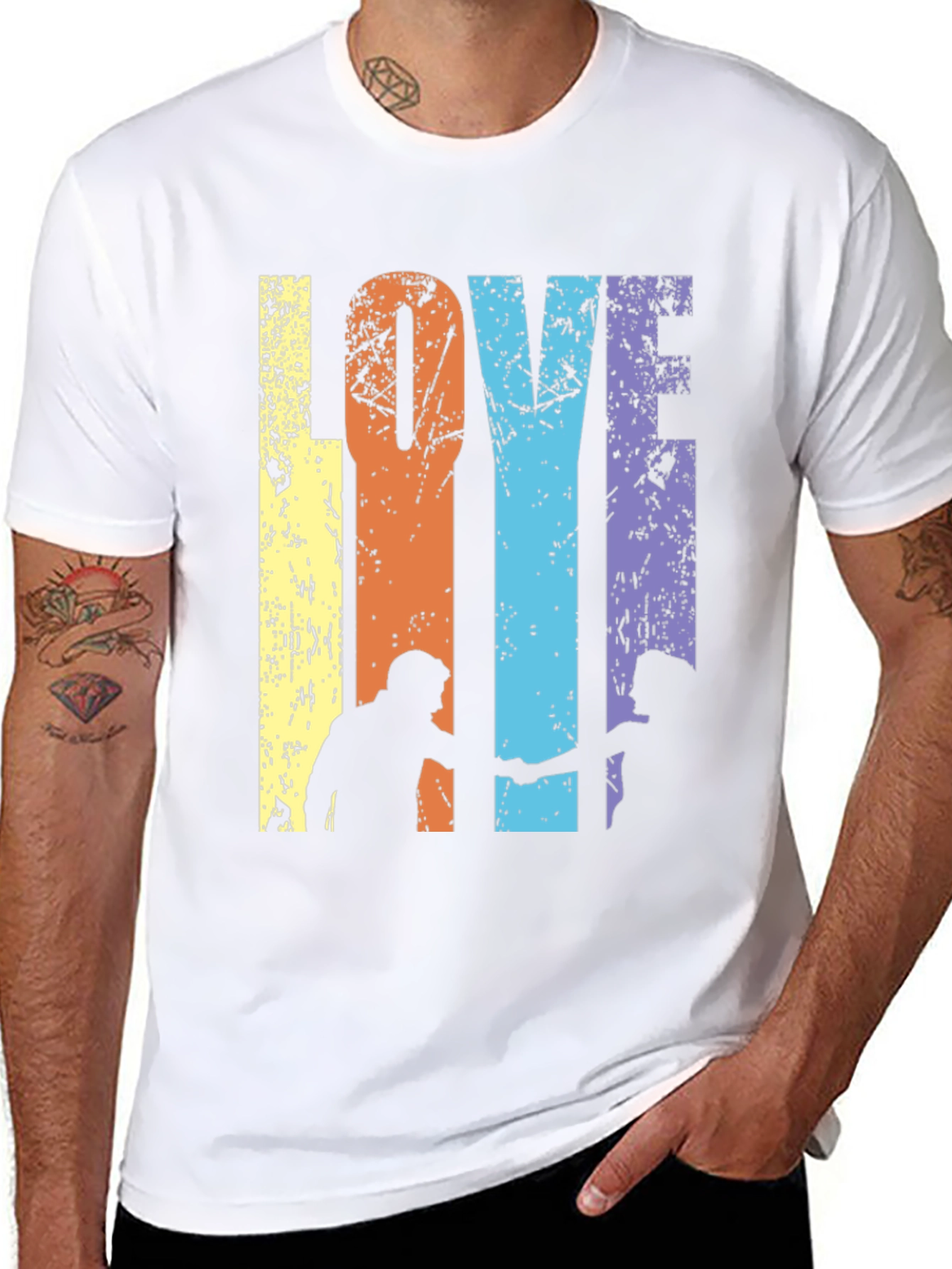 Love T-Shirt Couple Silhouette Tee