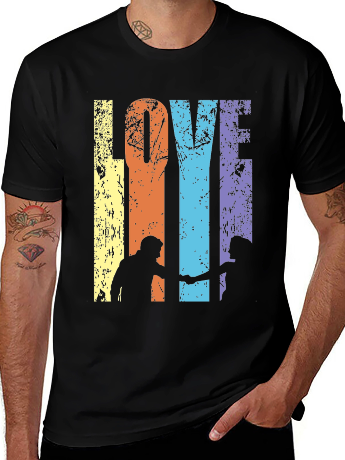 Love T-Shirt Couple Silhouette Tee