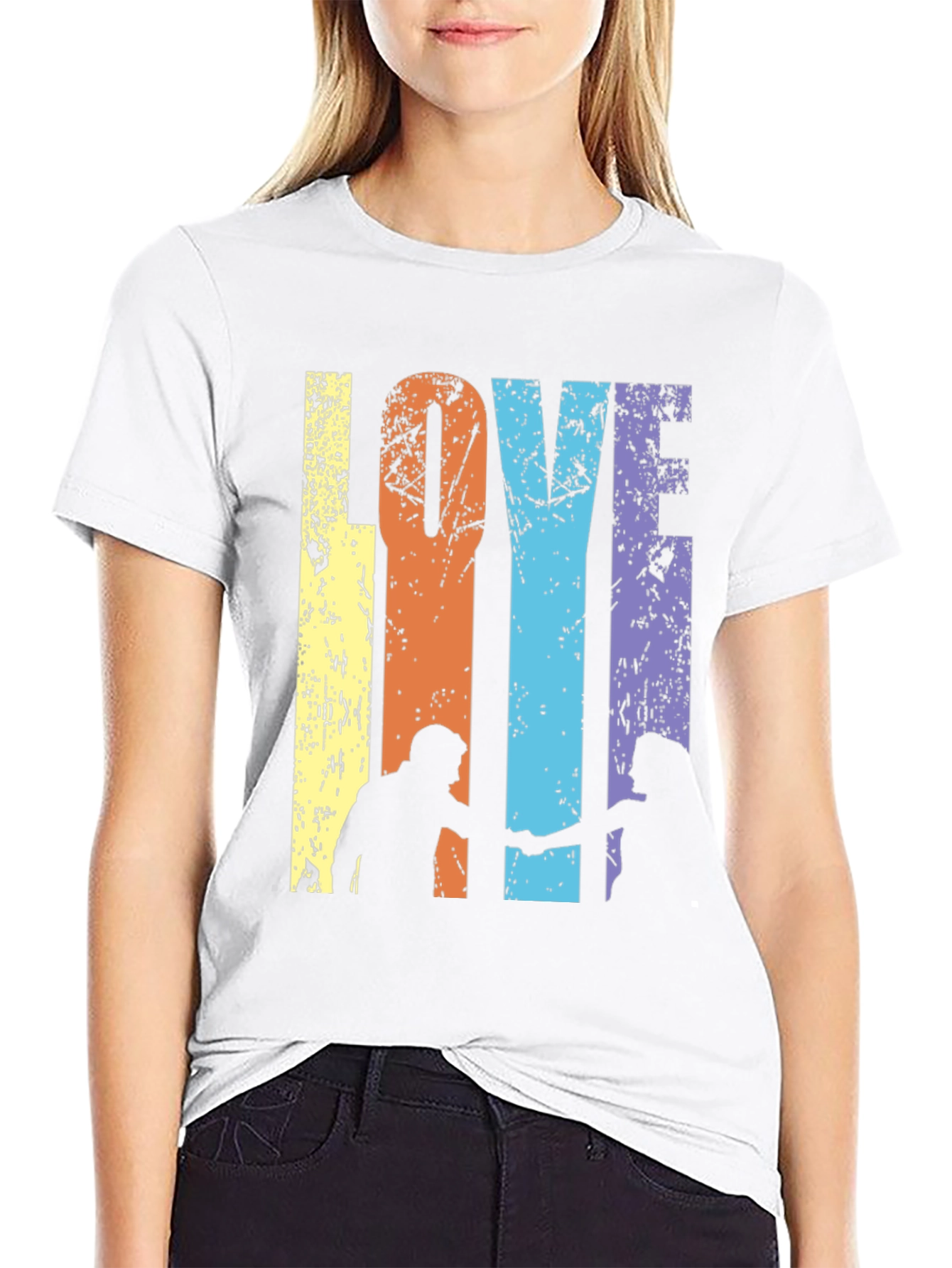 Love T-Shirt Couple Silhouette Tee