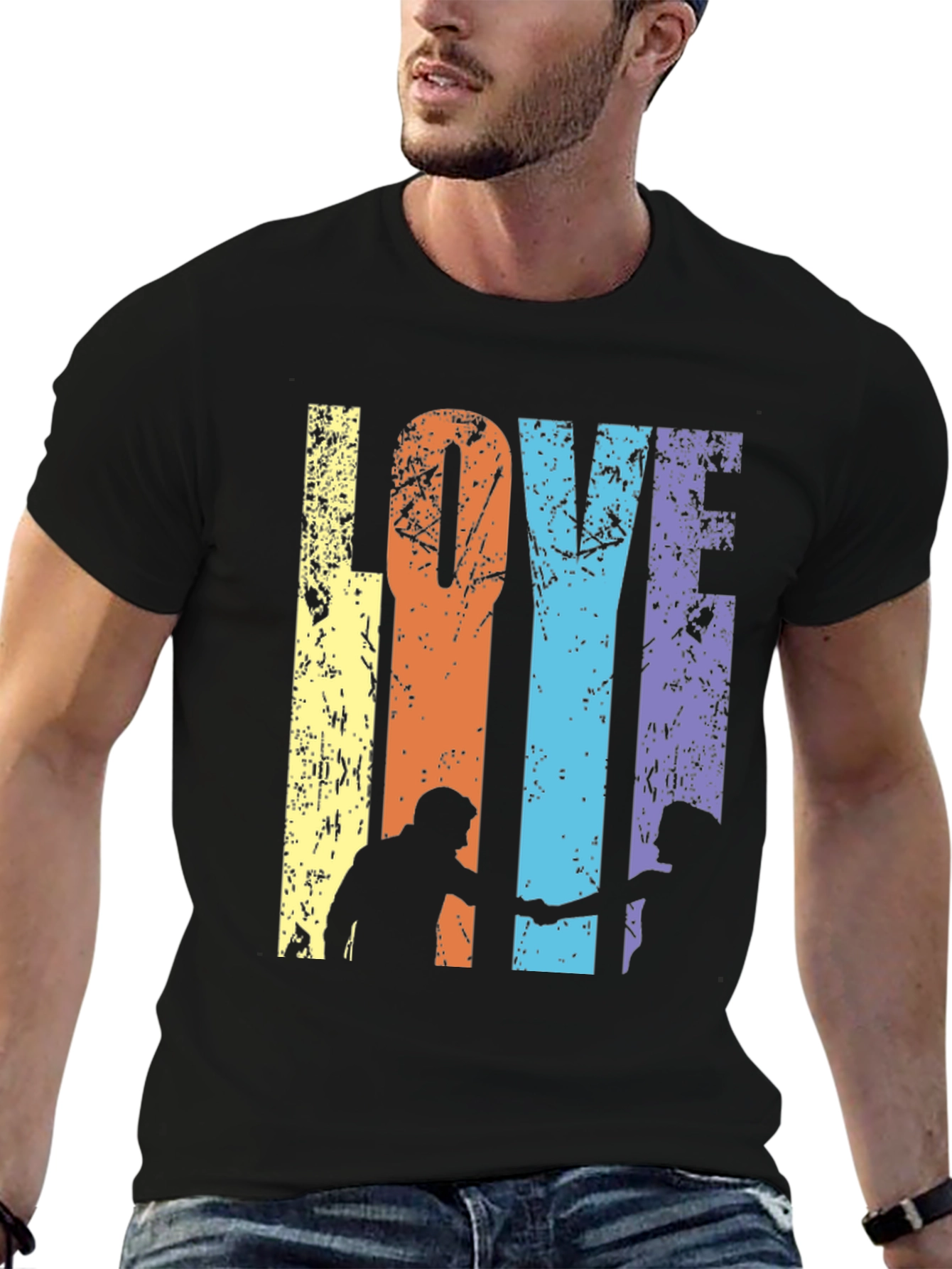 Love T-Shirt Couple Silhouette Tee